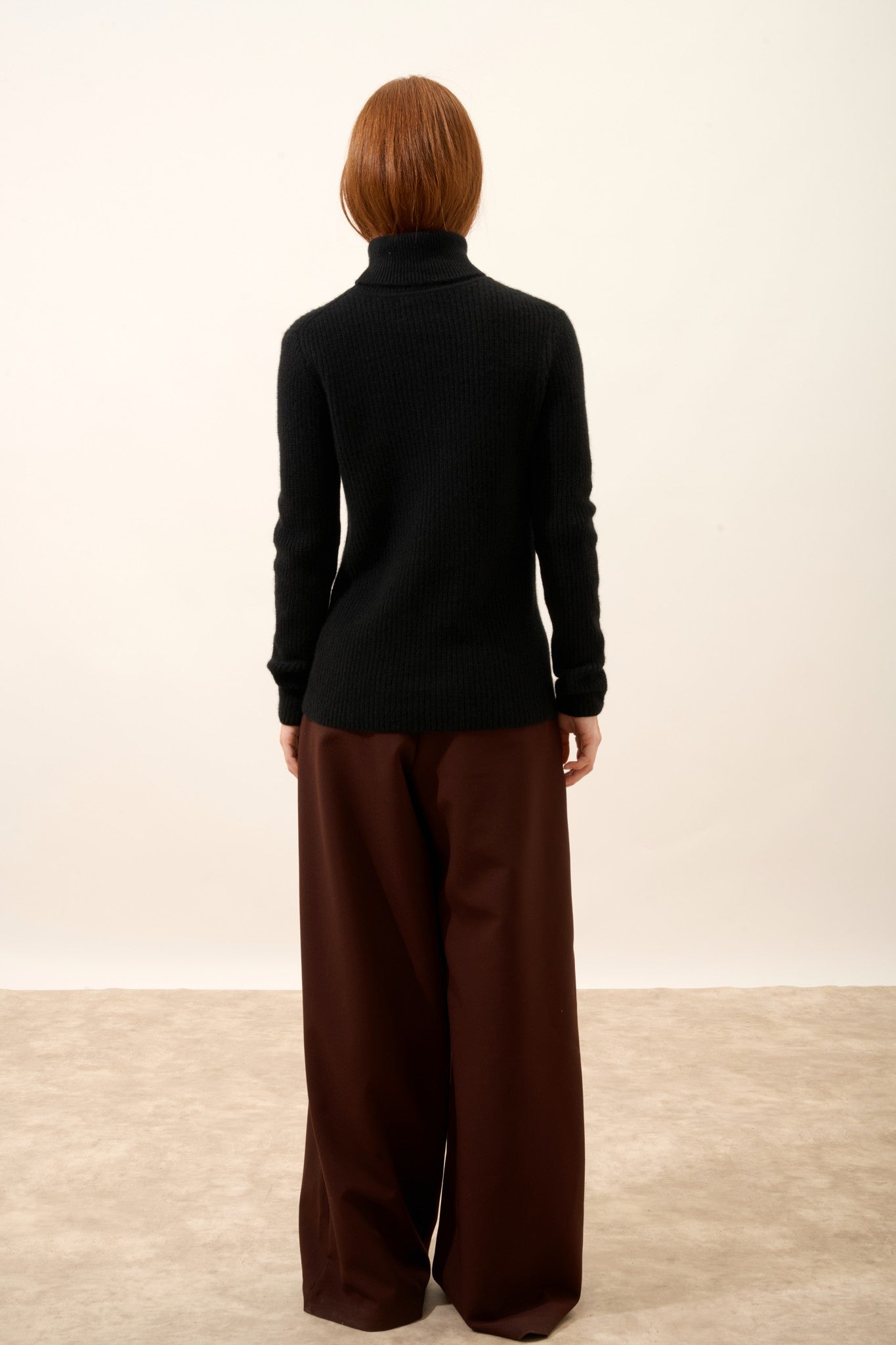 isolde pull col roulé 4 fils noir 100% cachemire