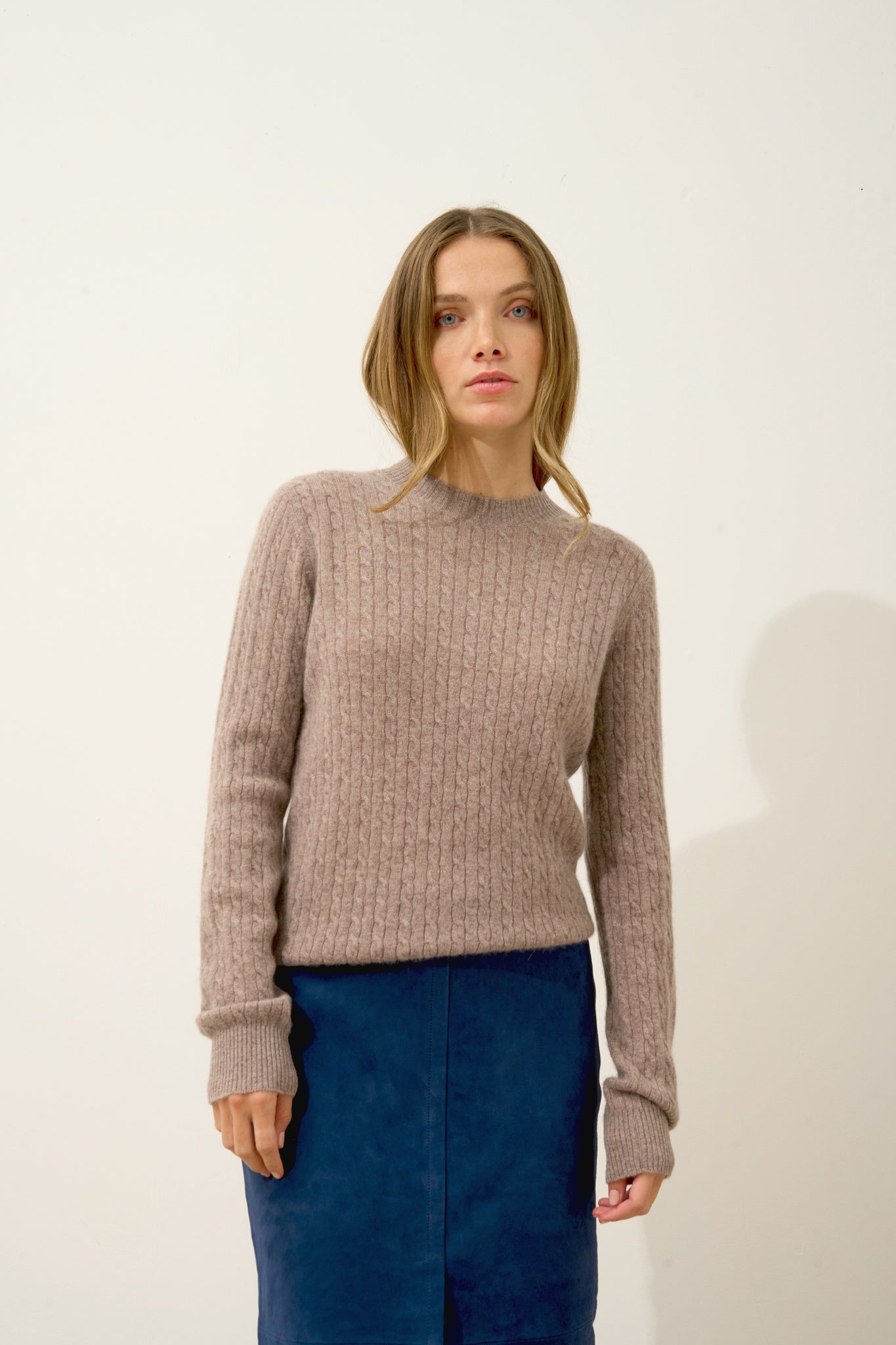 JADE round-neck sweater mottled caribou