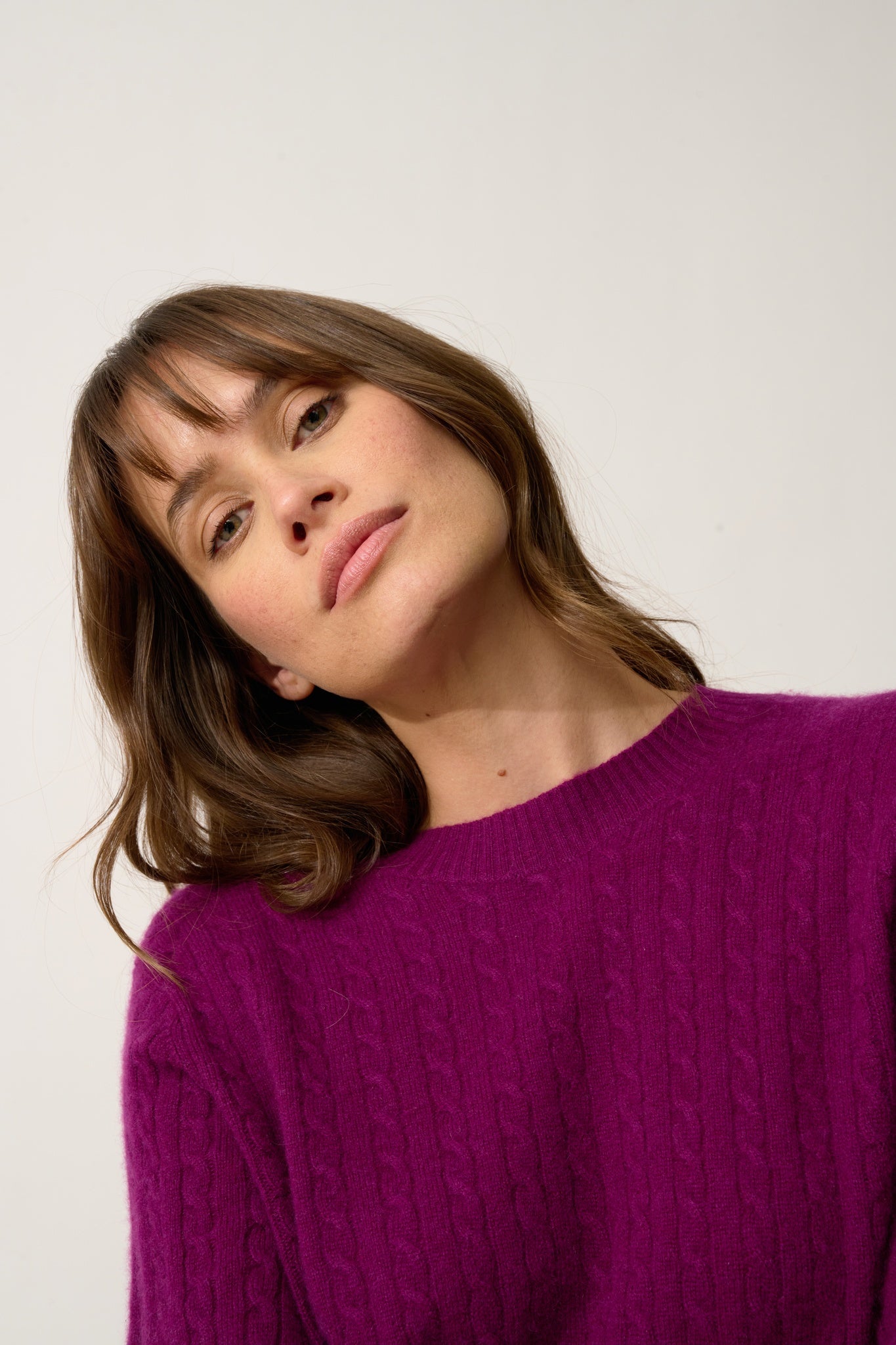 JADE plum round-neck sweater