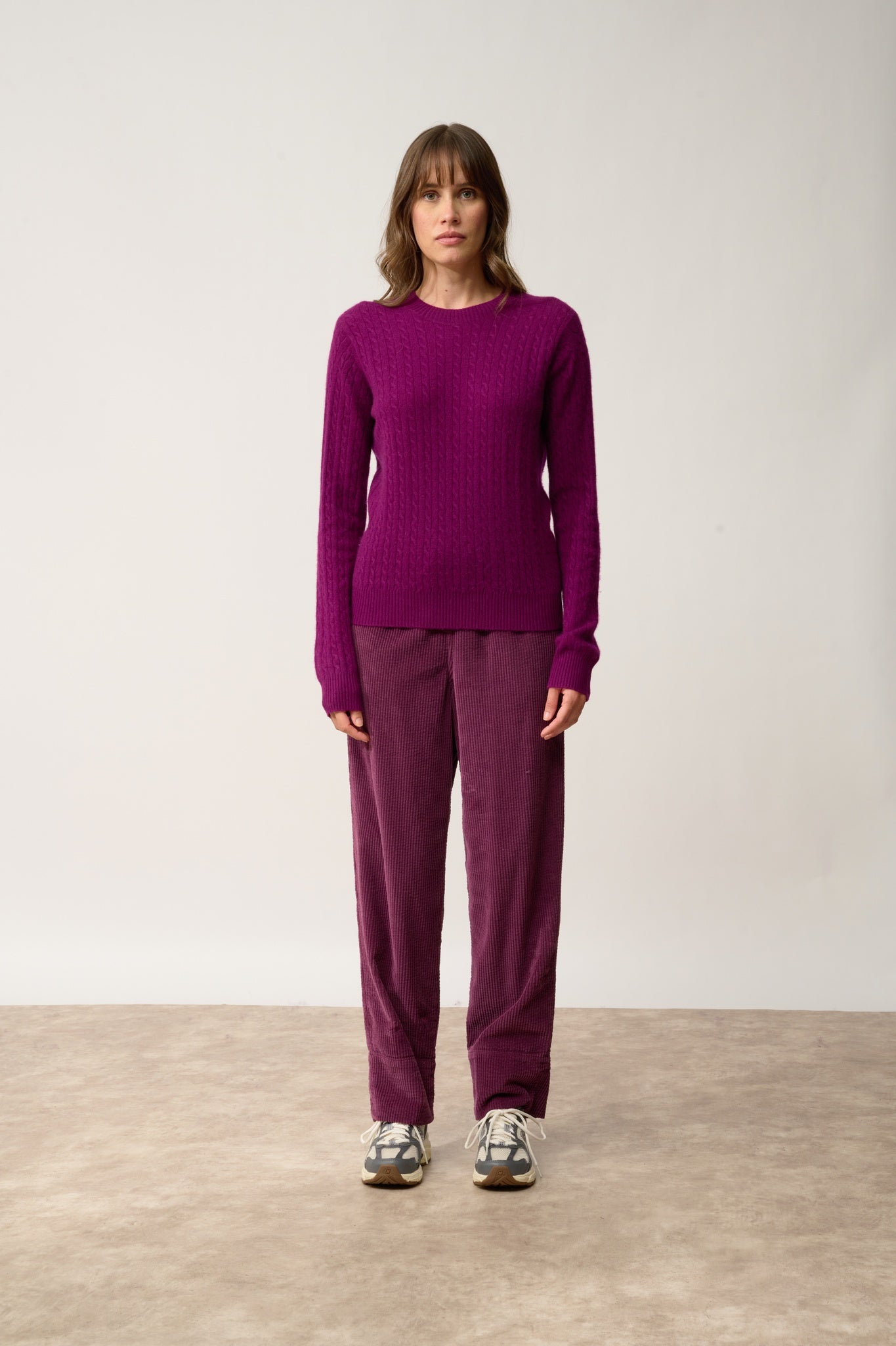 JADE plum round-neck sweater