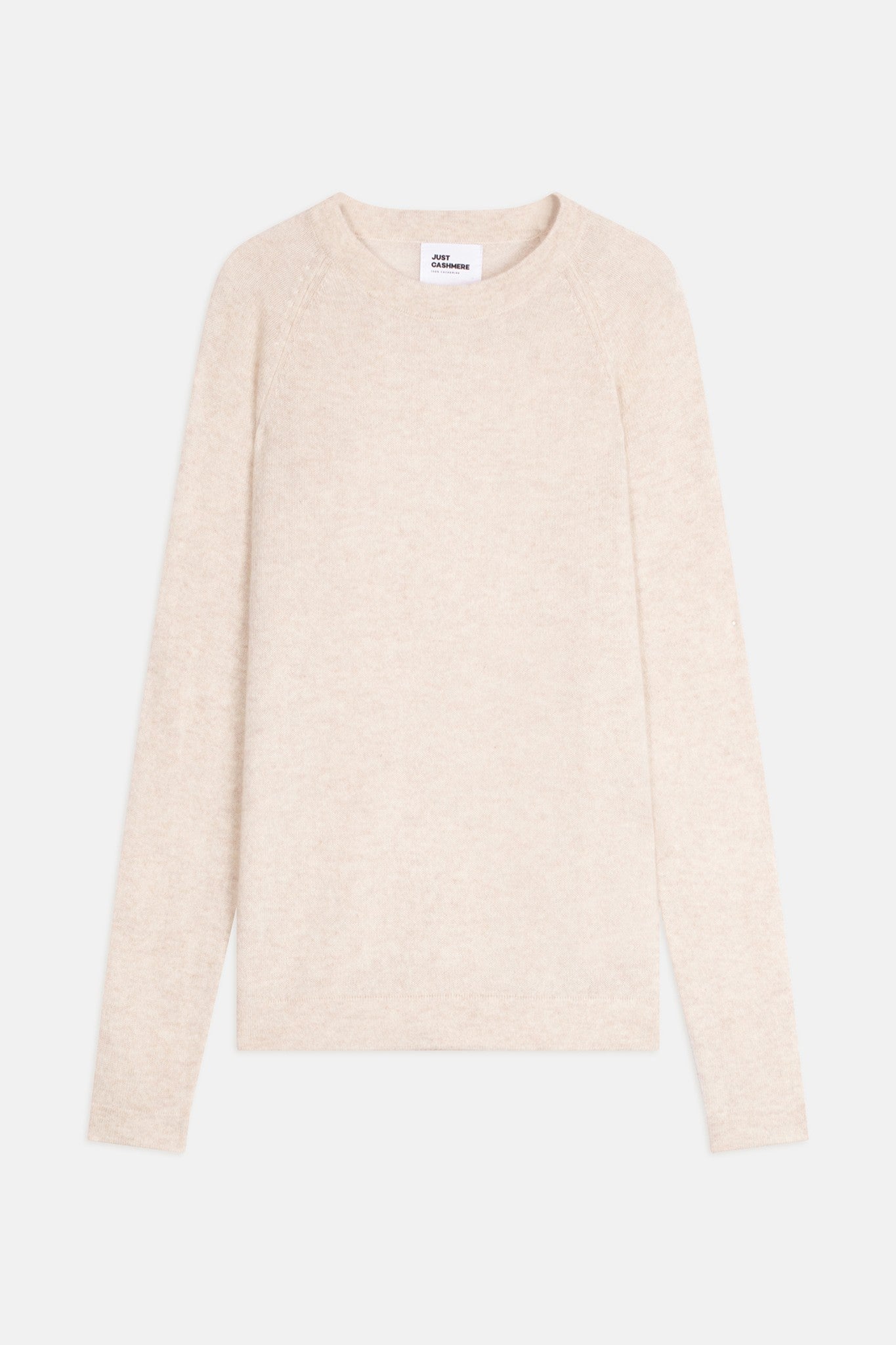 jane pull col rond beige chiné