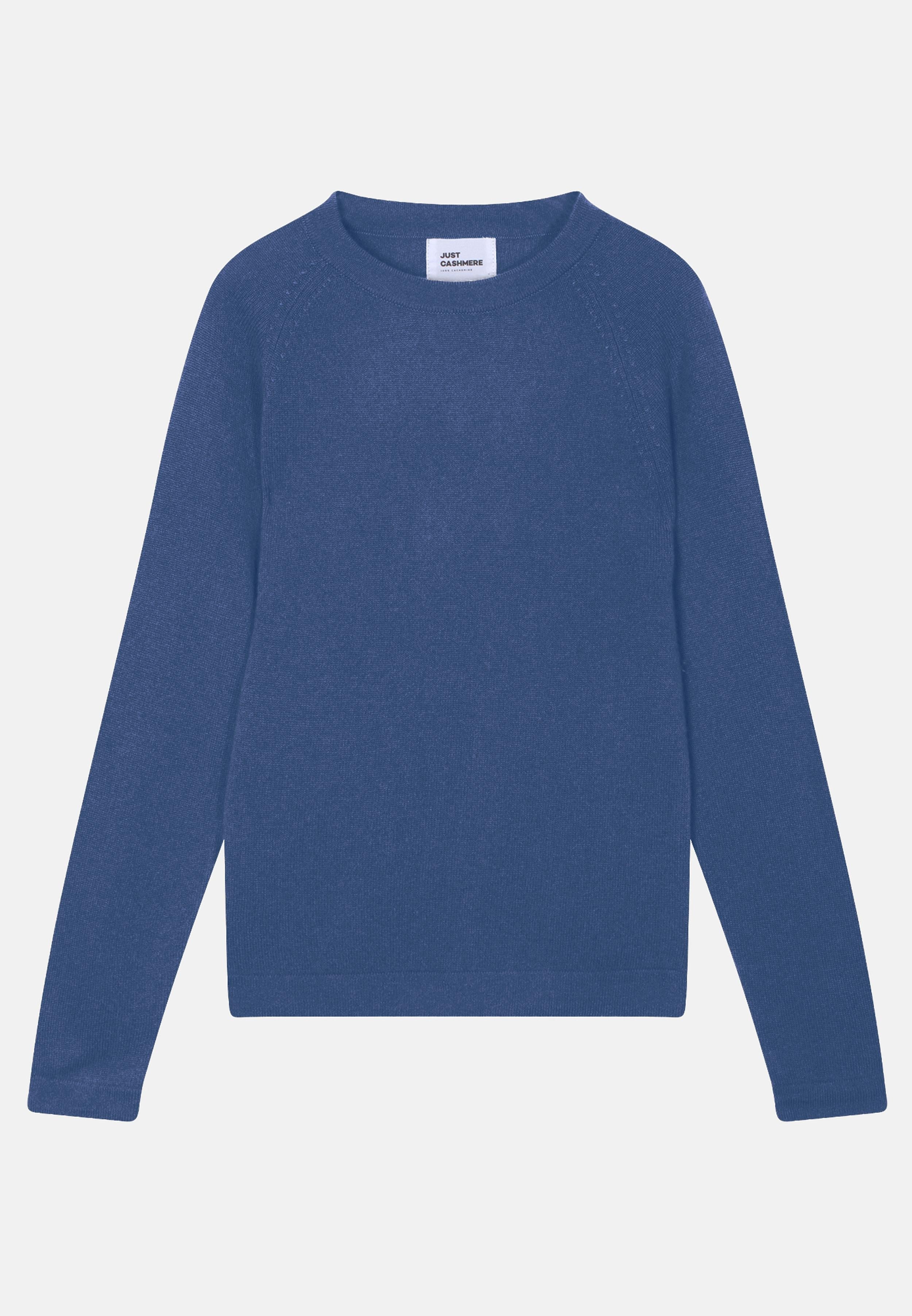 JANE pull col rond bleu denim