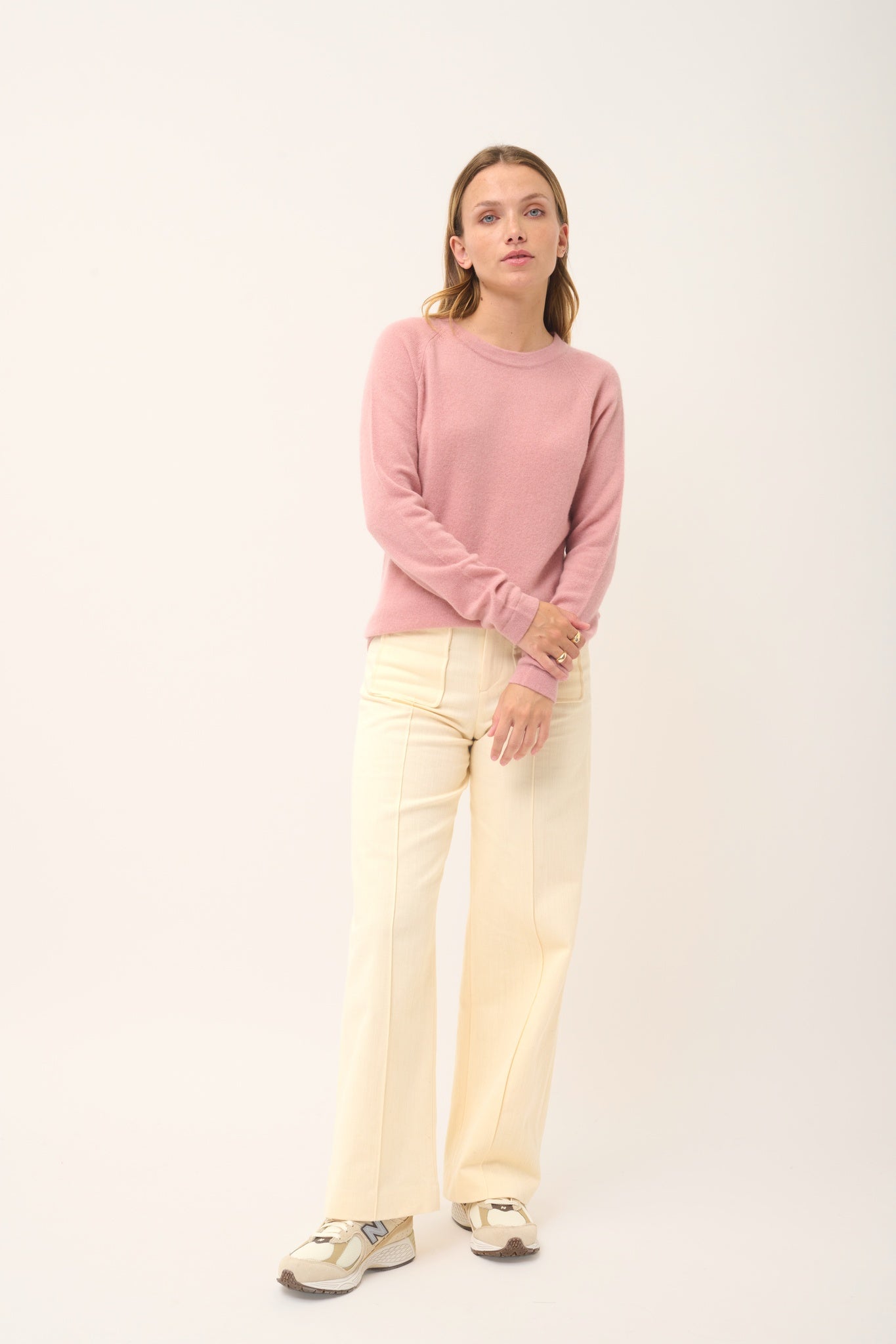 JANE pull col rond bois de rose