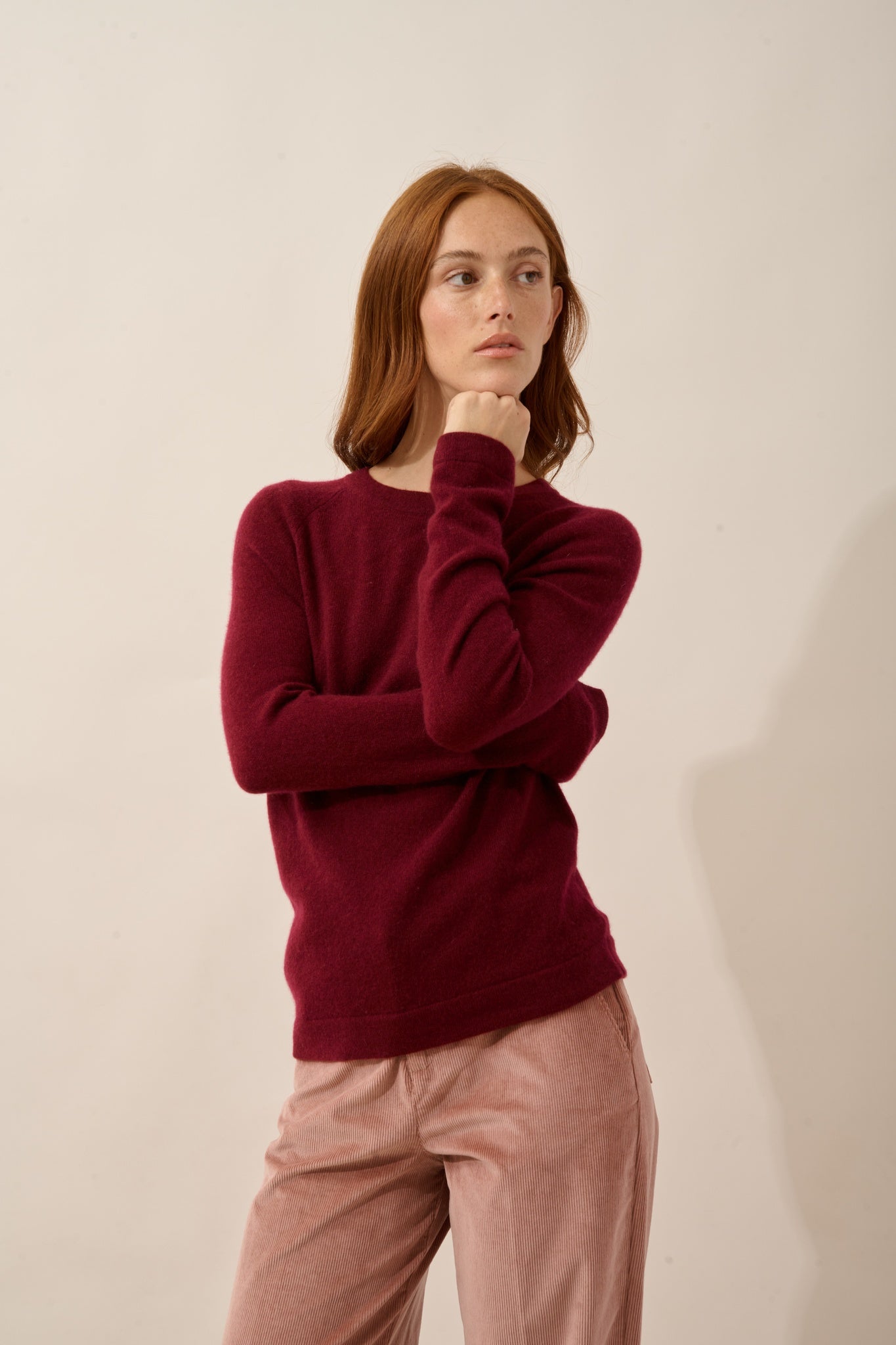 JANE pull col rond bordeaux