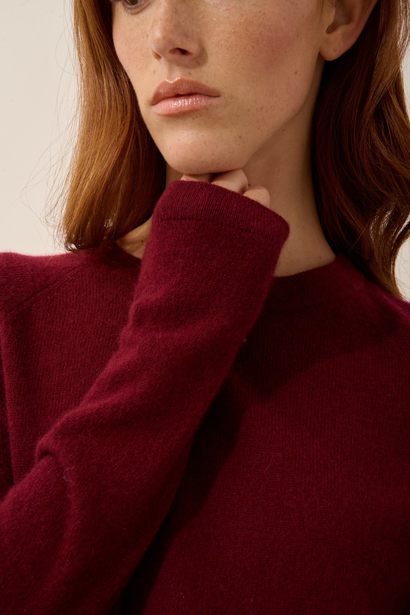 JANE pull col rond bordeaux