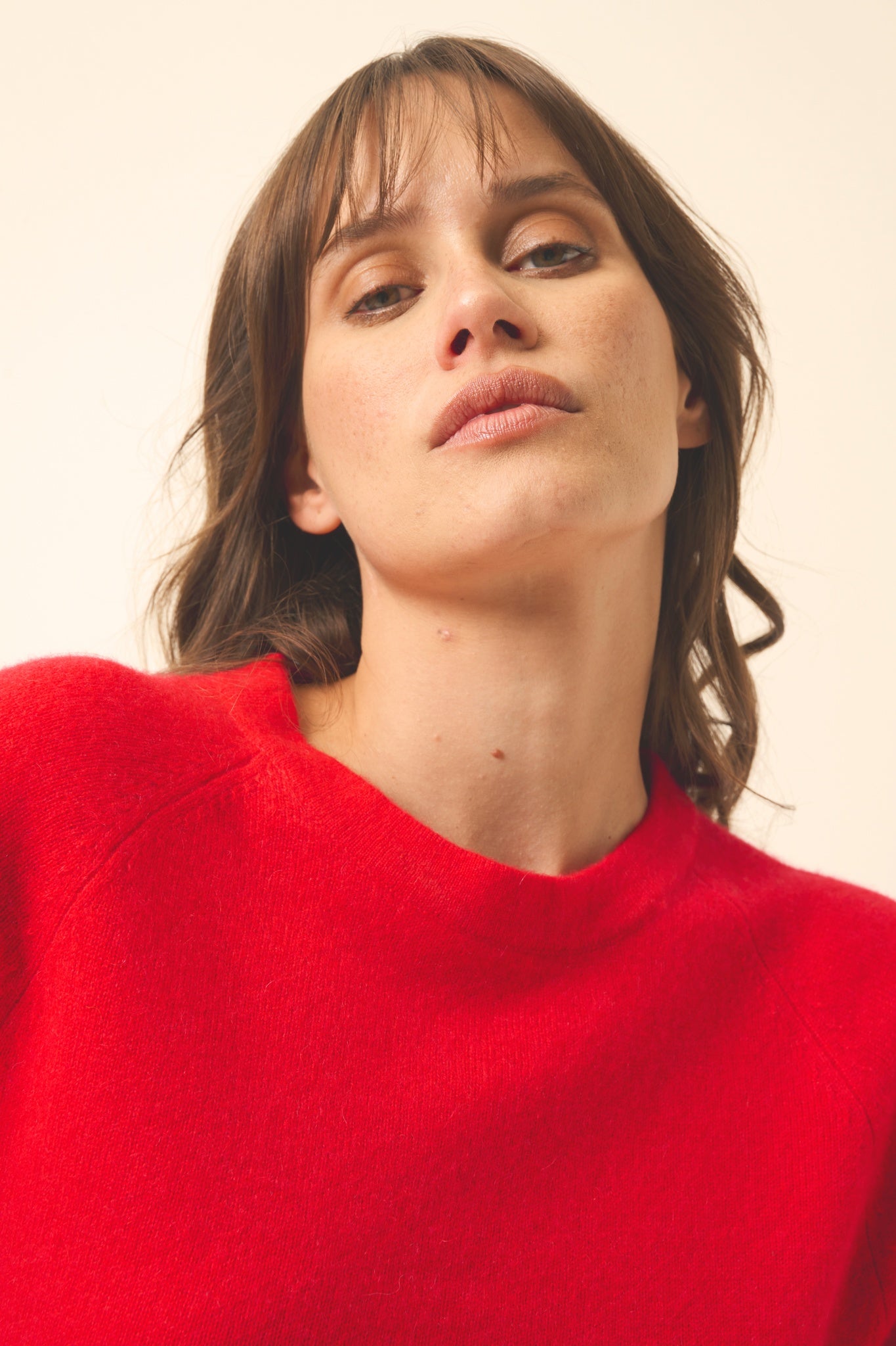 JANE pull col rond carmin