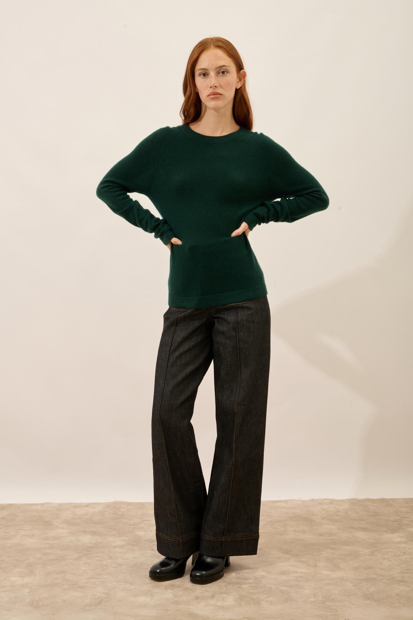 JANE round-neck sweater cypress