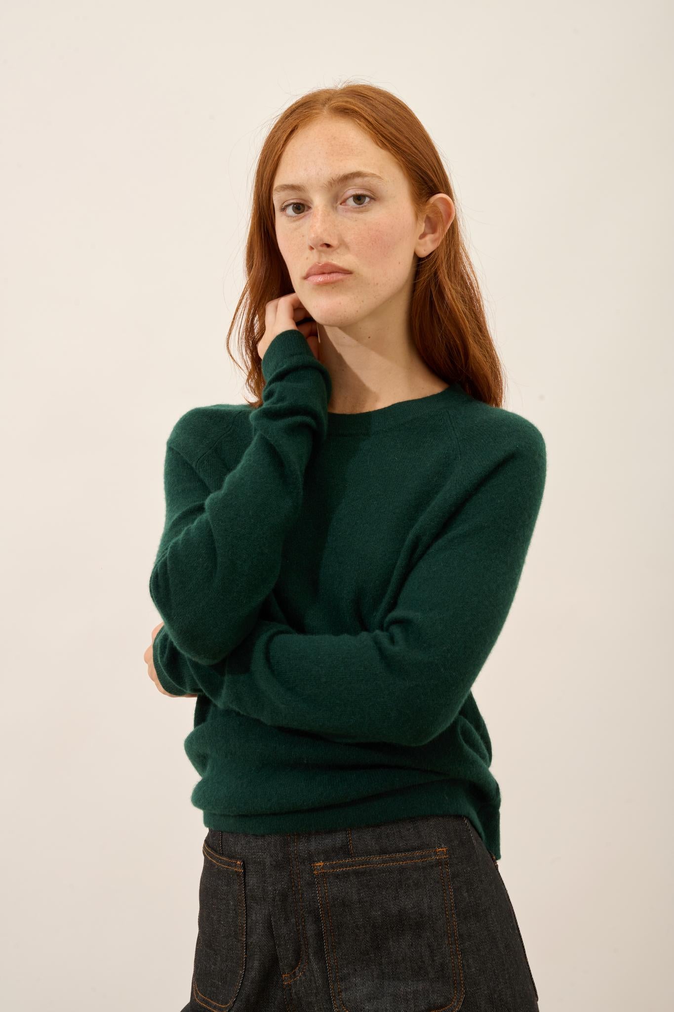 JANE round-neck sweater cypress