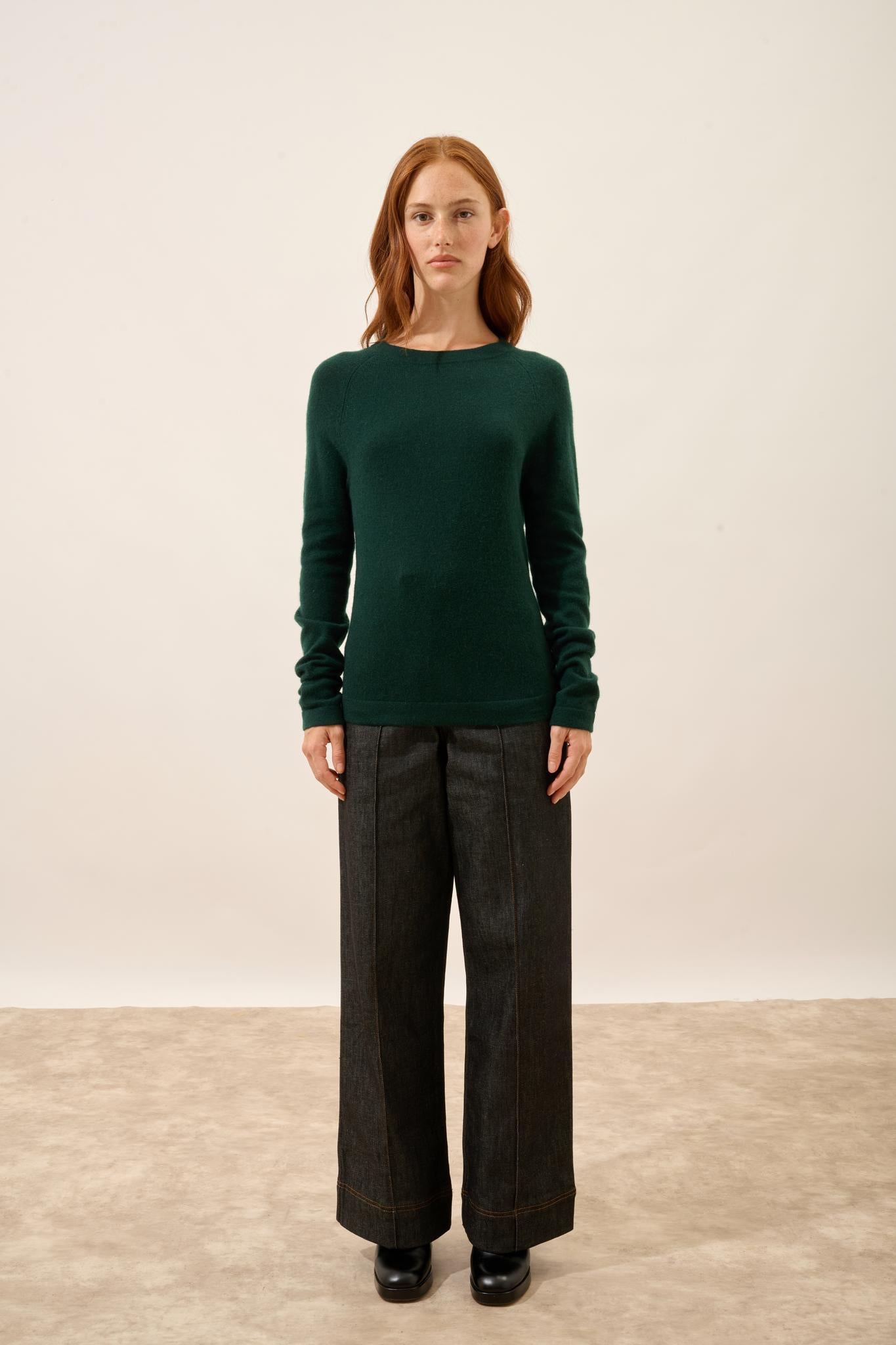 JANE round-neck sweater cypress
