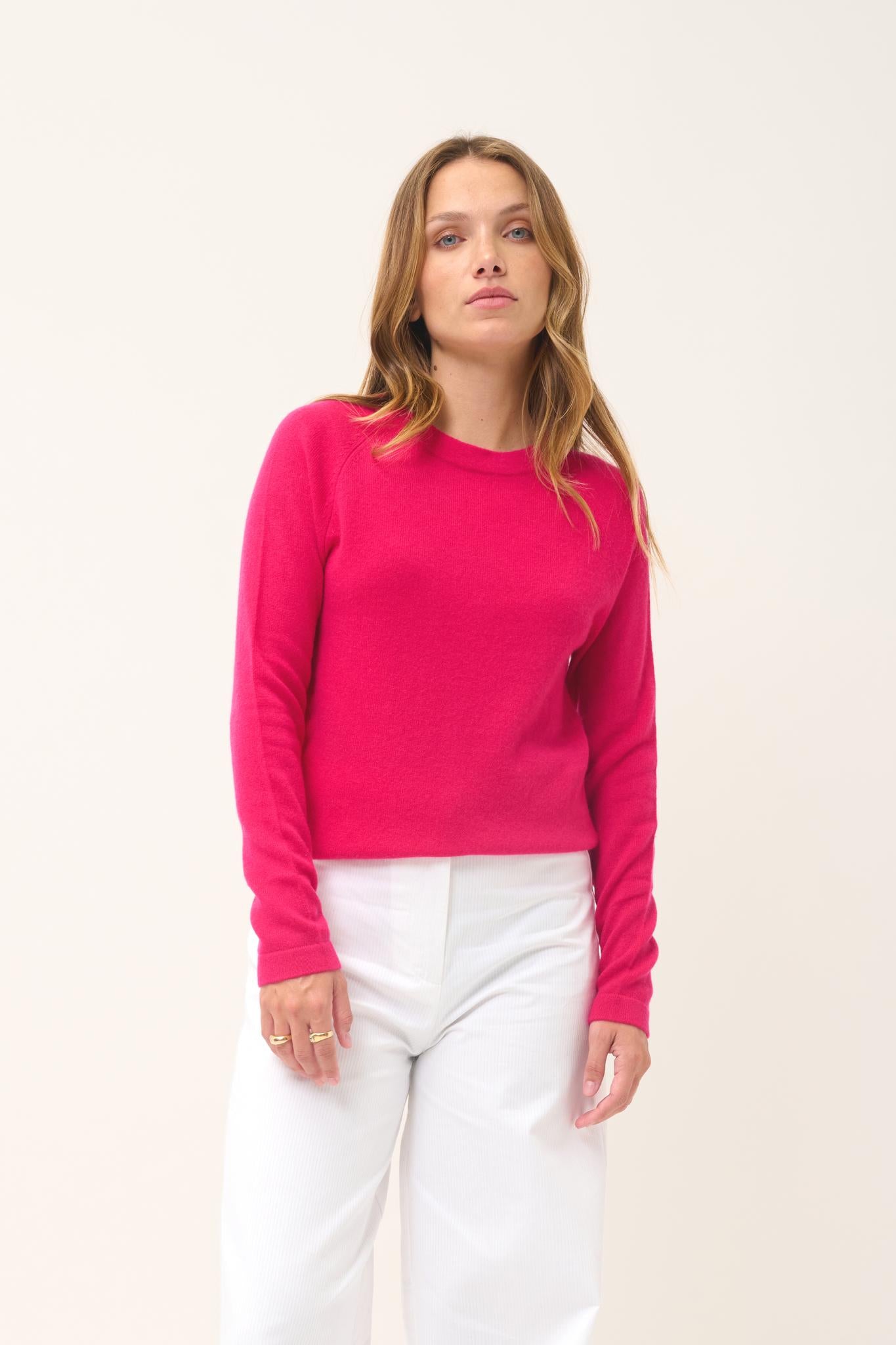 JANE round-neck sweater fuchsia