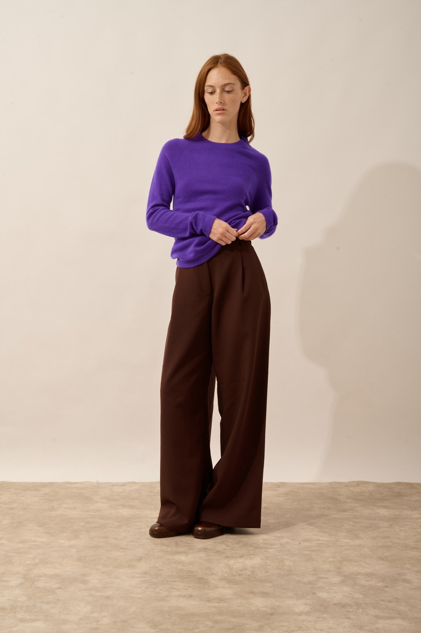 jane pull col rond gentiane 100% cachemire