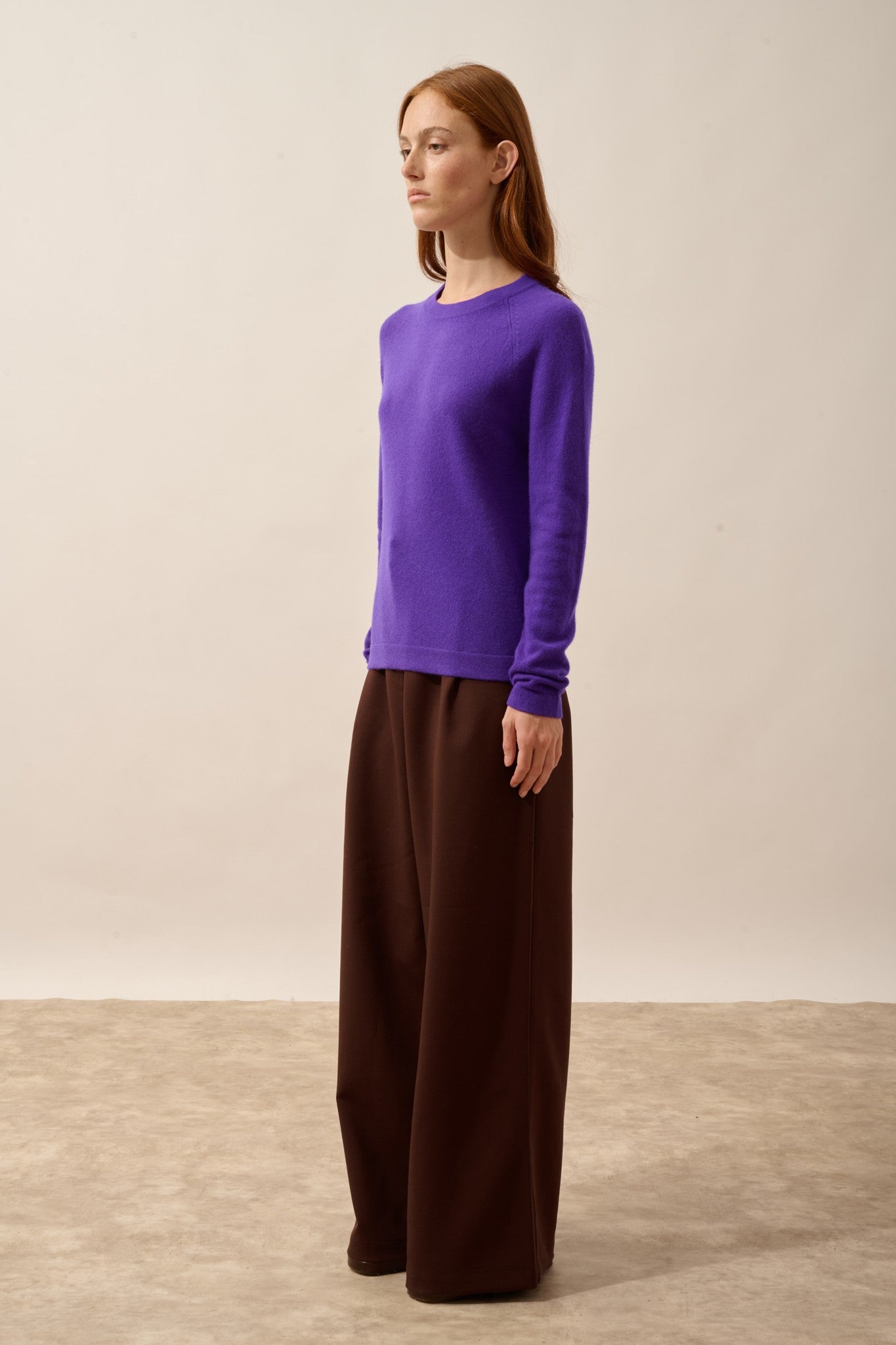 jane pull col rond gentiane 100% cachemire