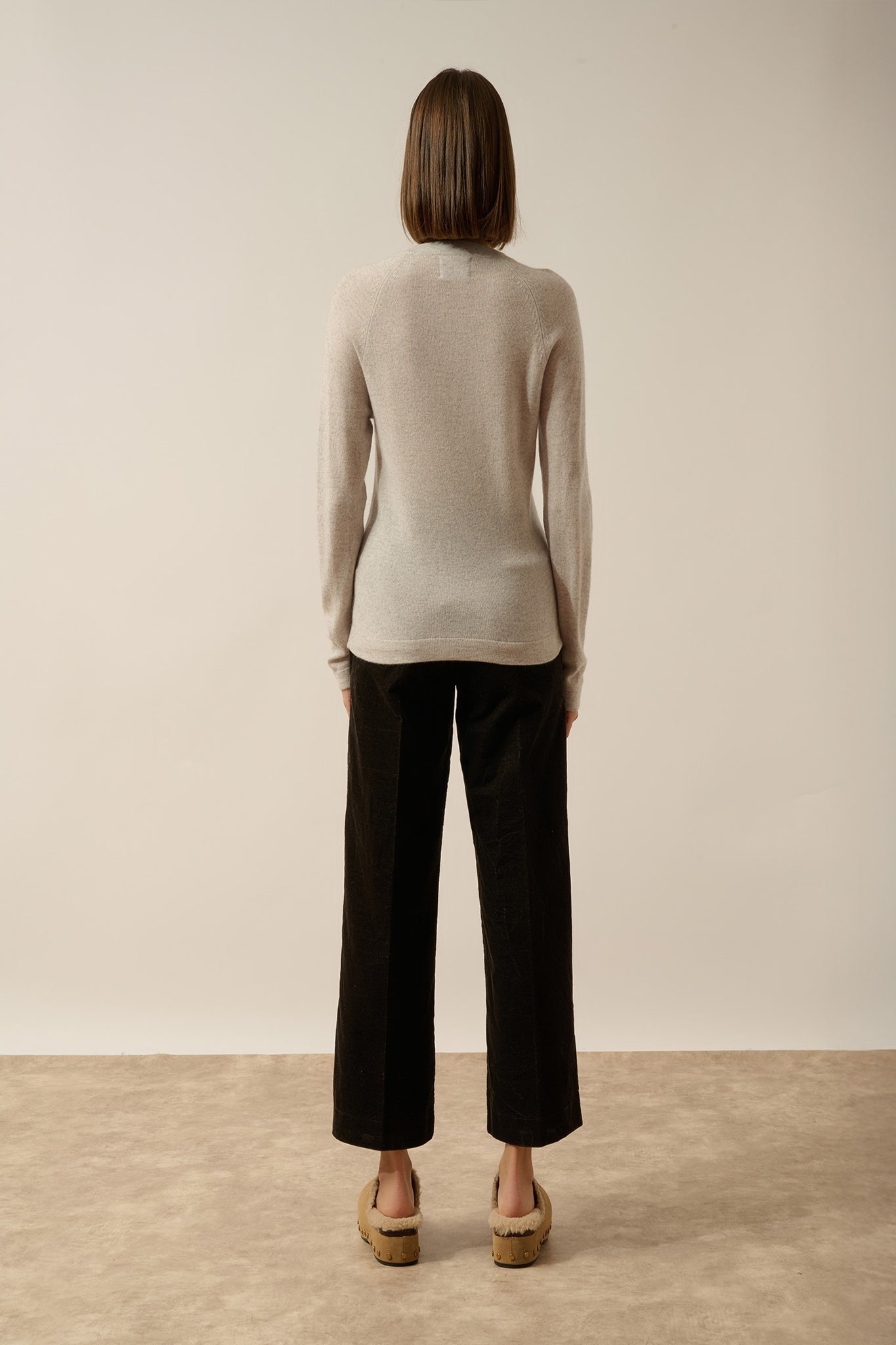 JANE round neck sweater in heathered glacier blue