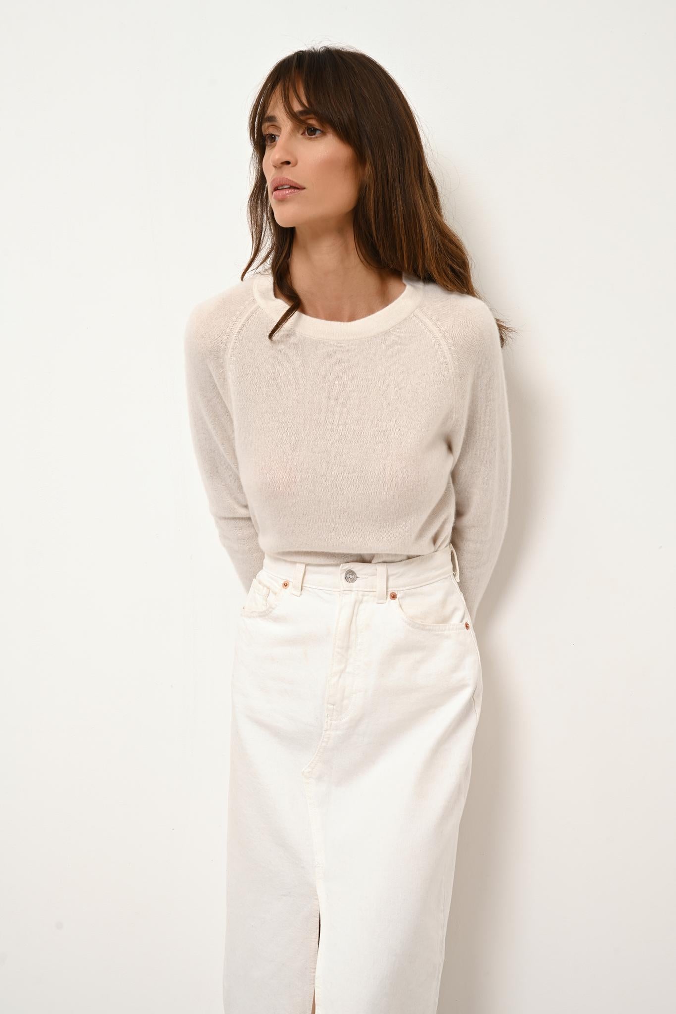 JANE pull col rond ivoire