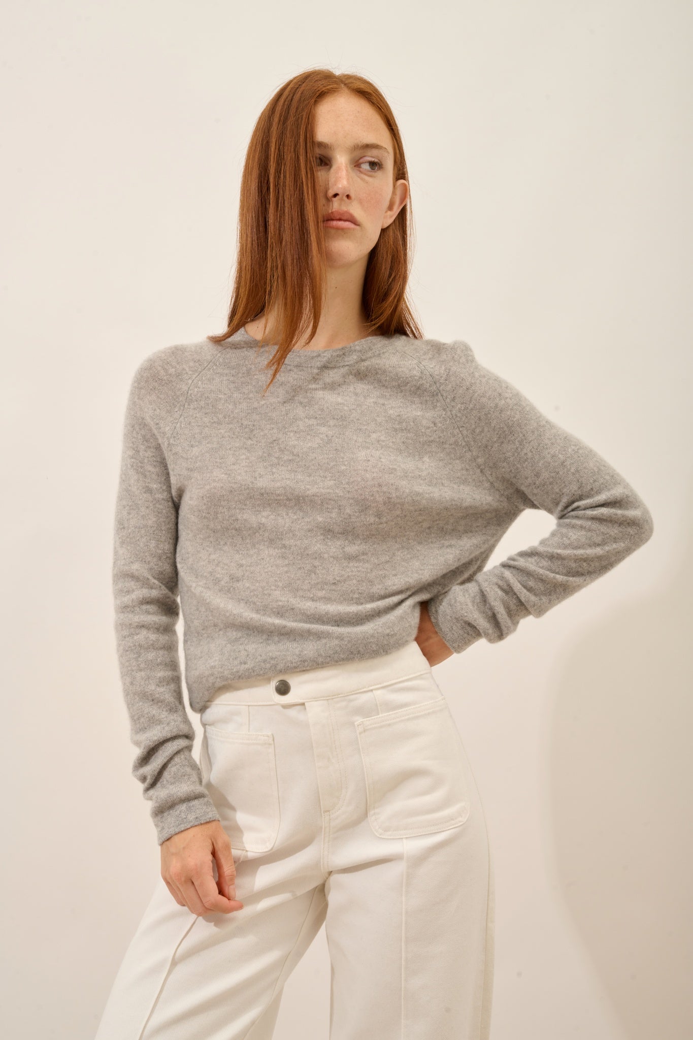 JANE pull col rond nuage chiné