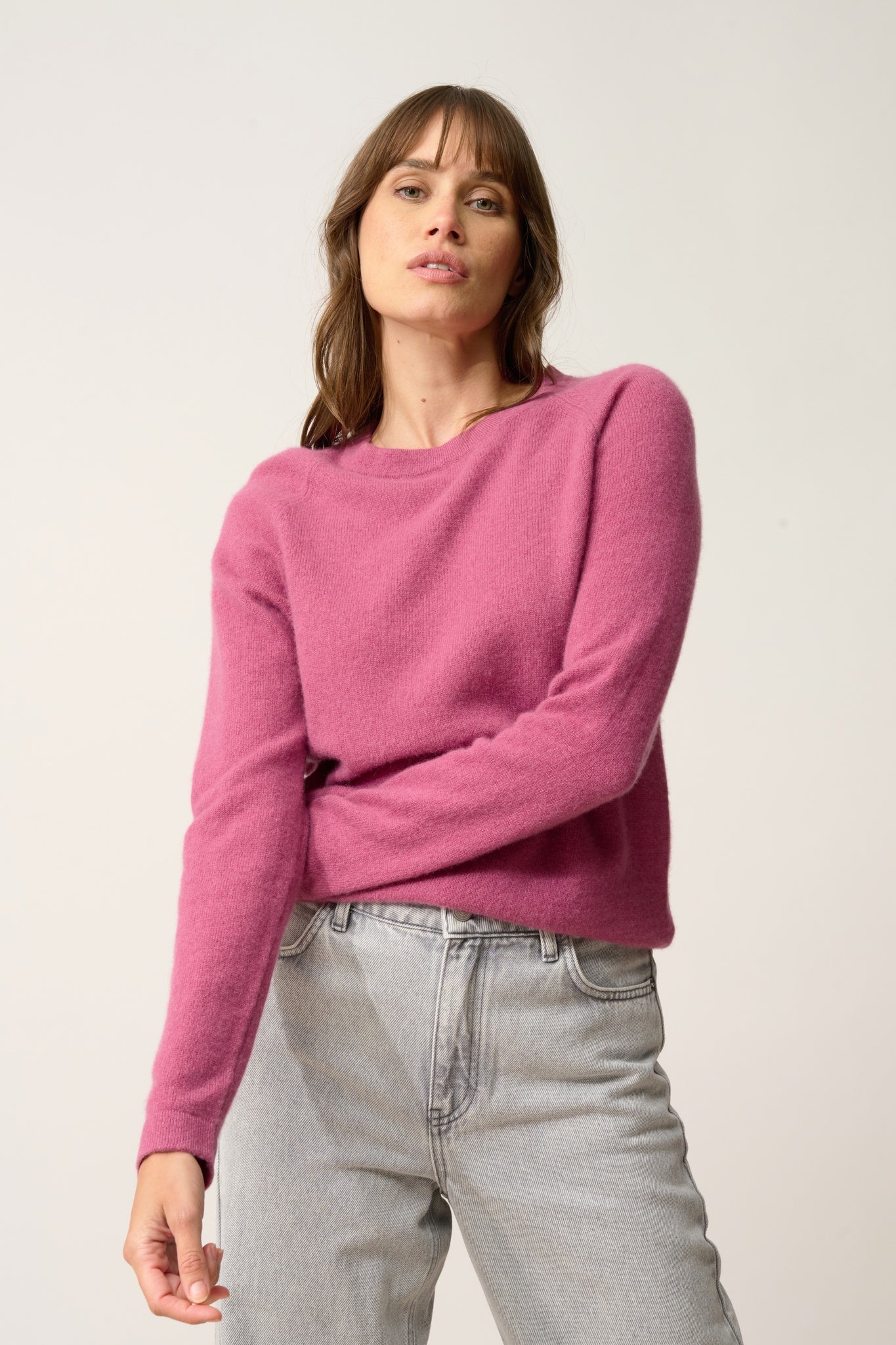 JANE pull col rond orchidée