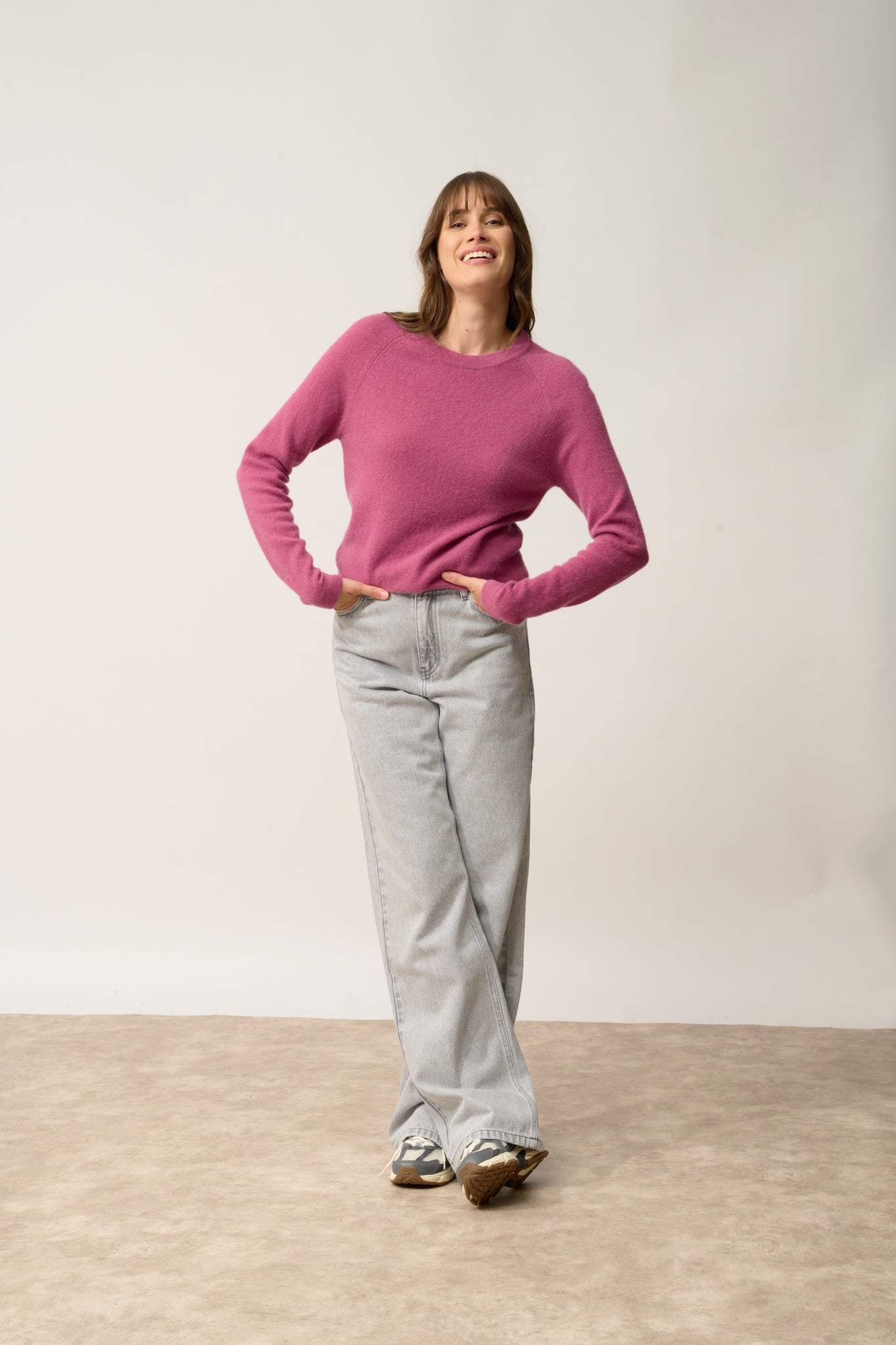 JANE pull col rond orchidée