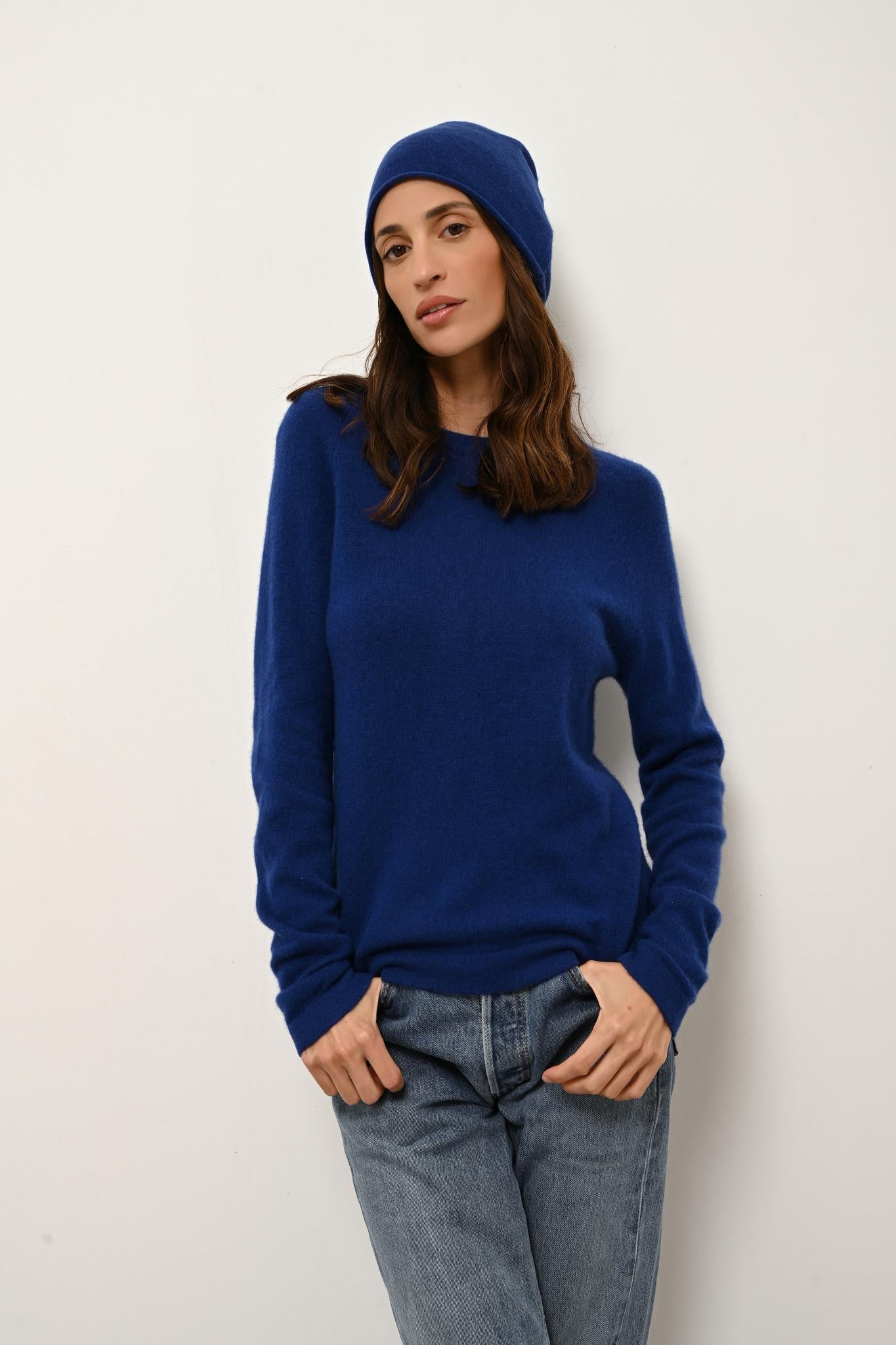 JANE pull col rond outremer
