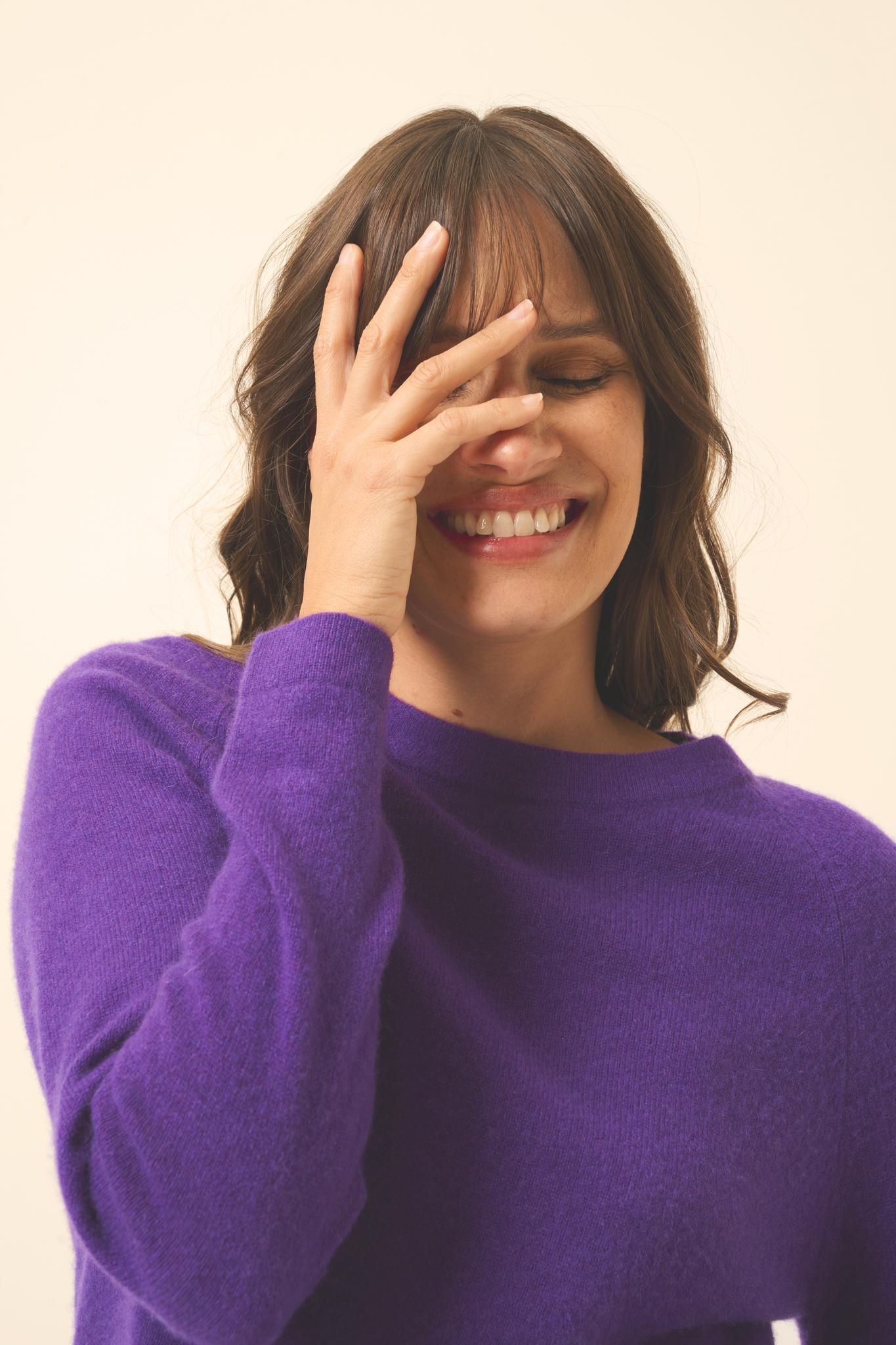 JANE pull col rond violette
