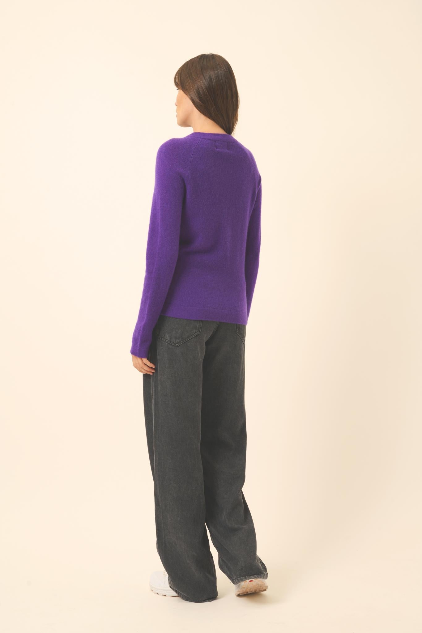 JANE pull col rond violette