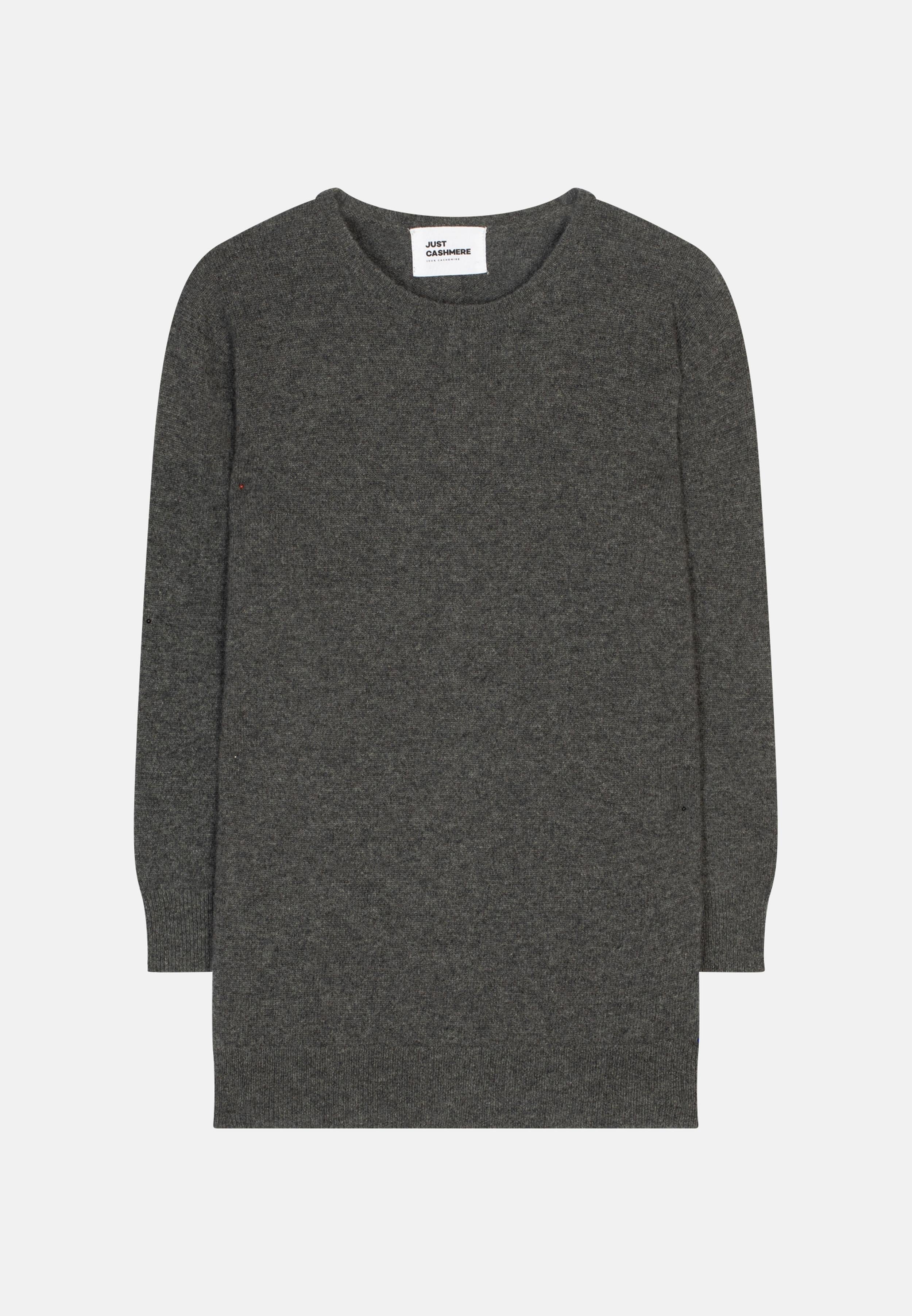 JANICE pull col rond anthracite chiné