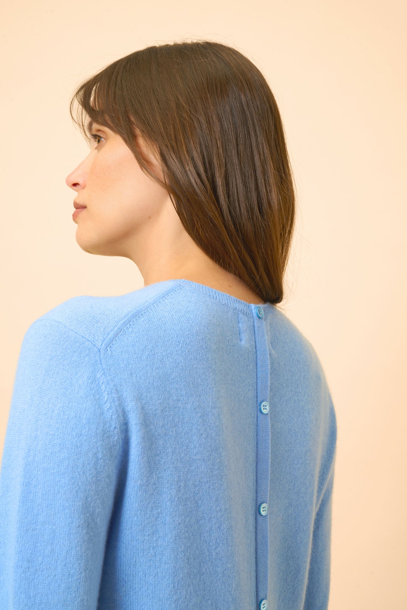 JANICE pull col rond baby blue