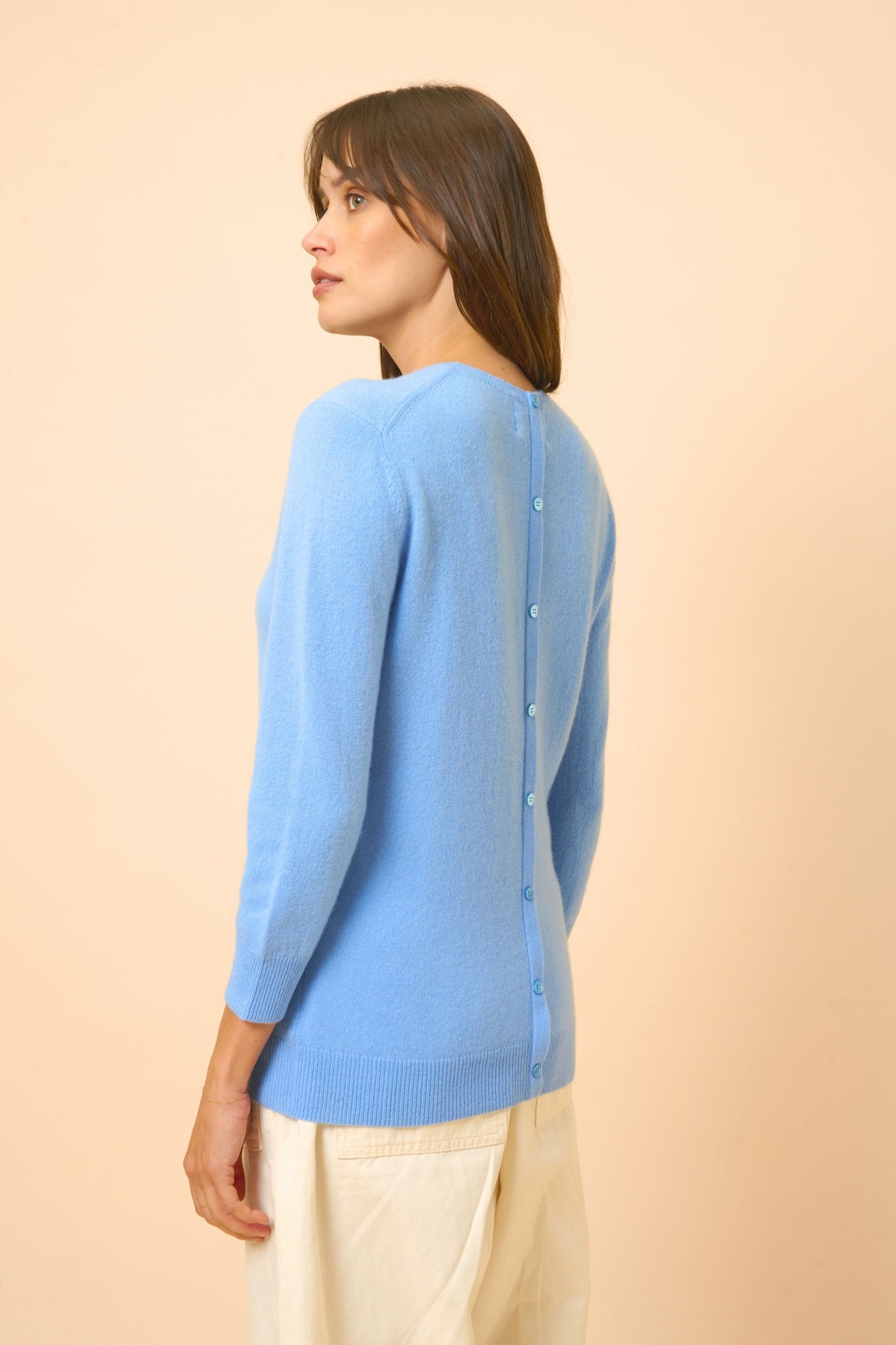 JANICE pull col rond baby blue