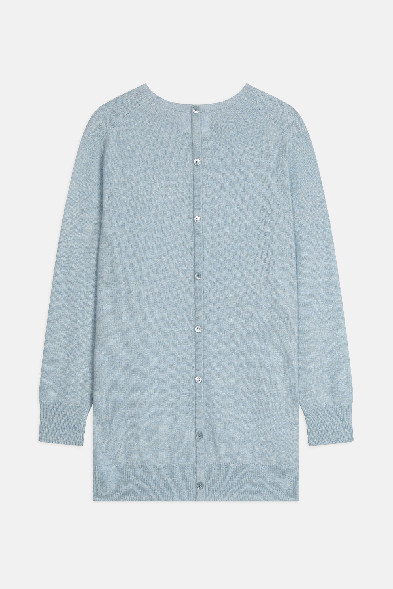 janice pull col rond bleu clair chiné