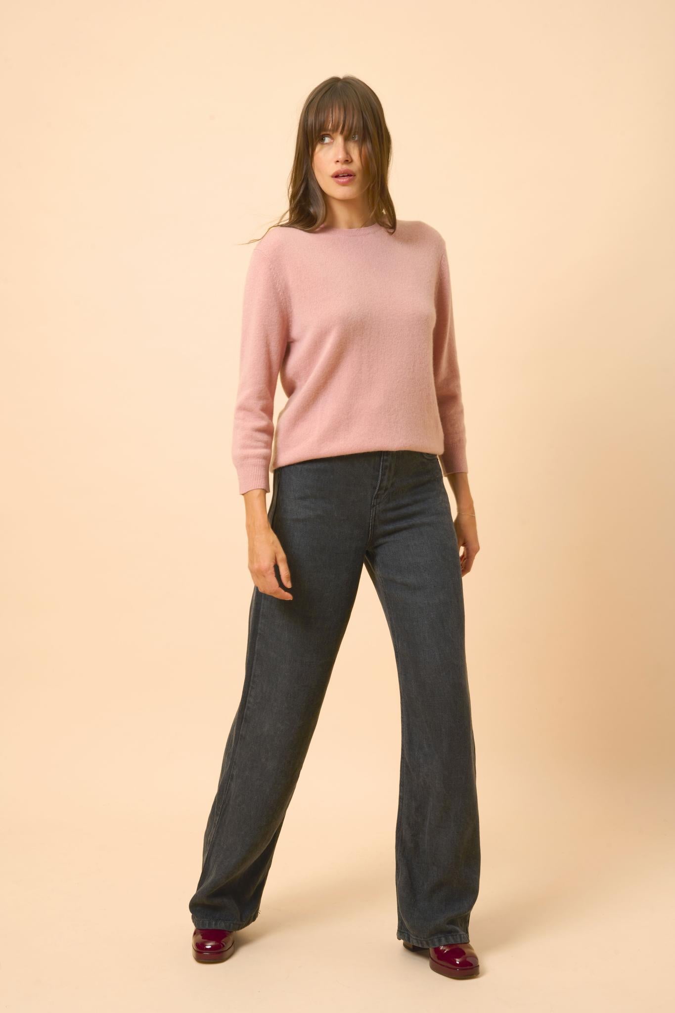JANICE rosewood round-neck sweater