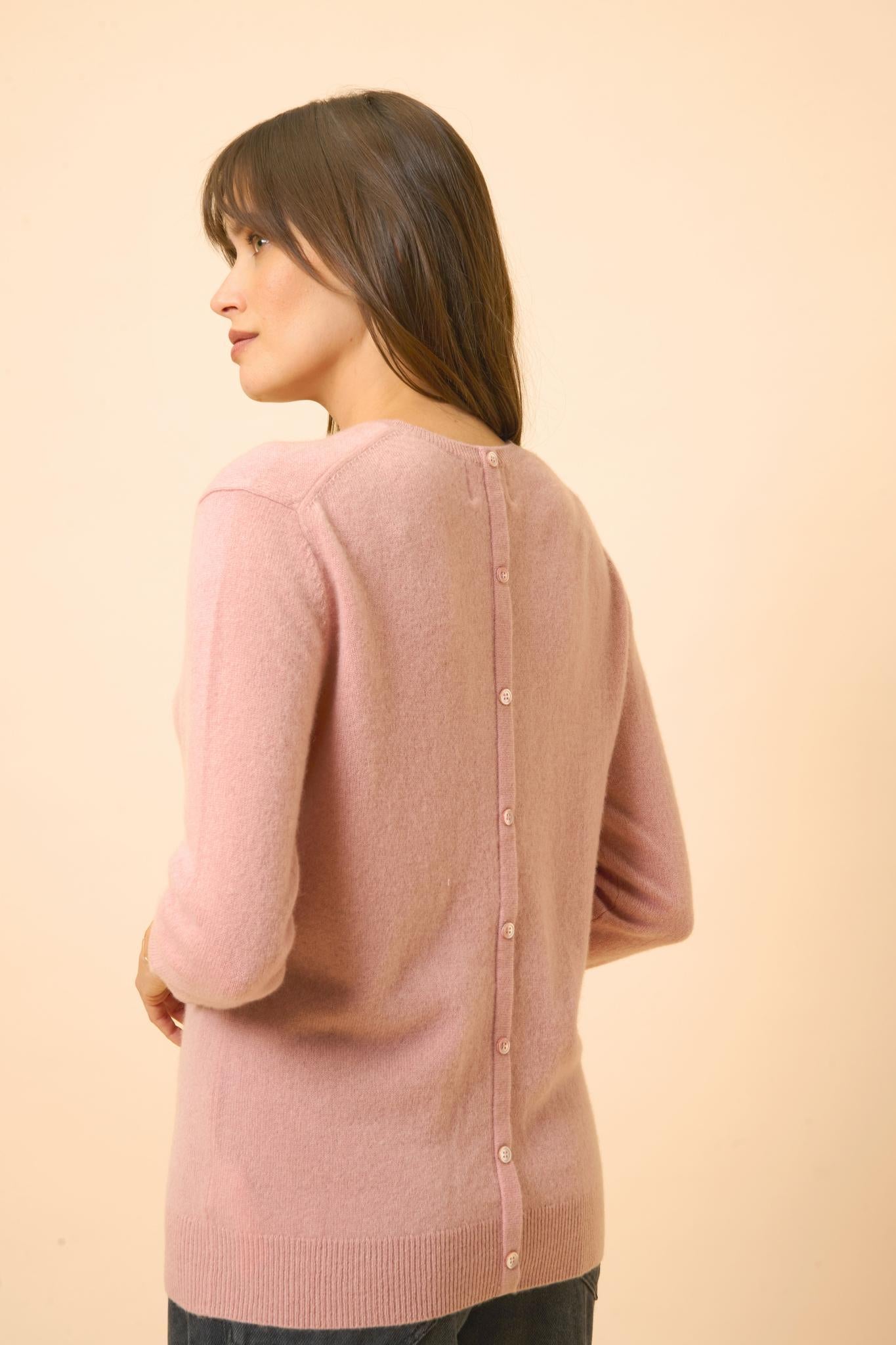 JANICE rosewood round-neck sweater