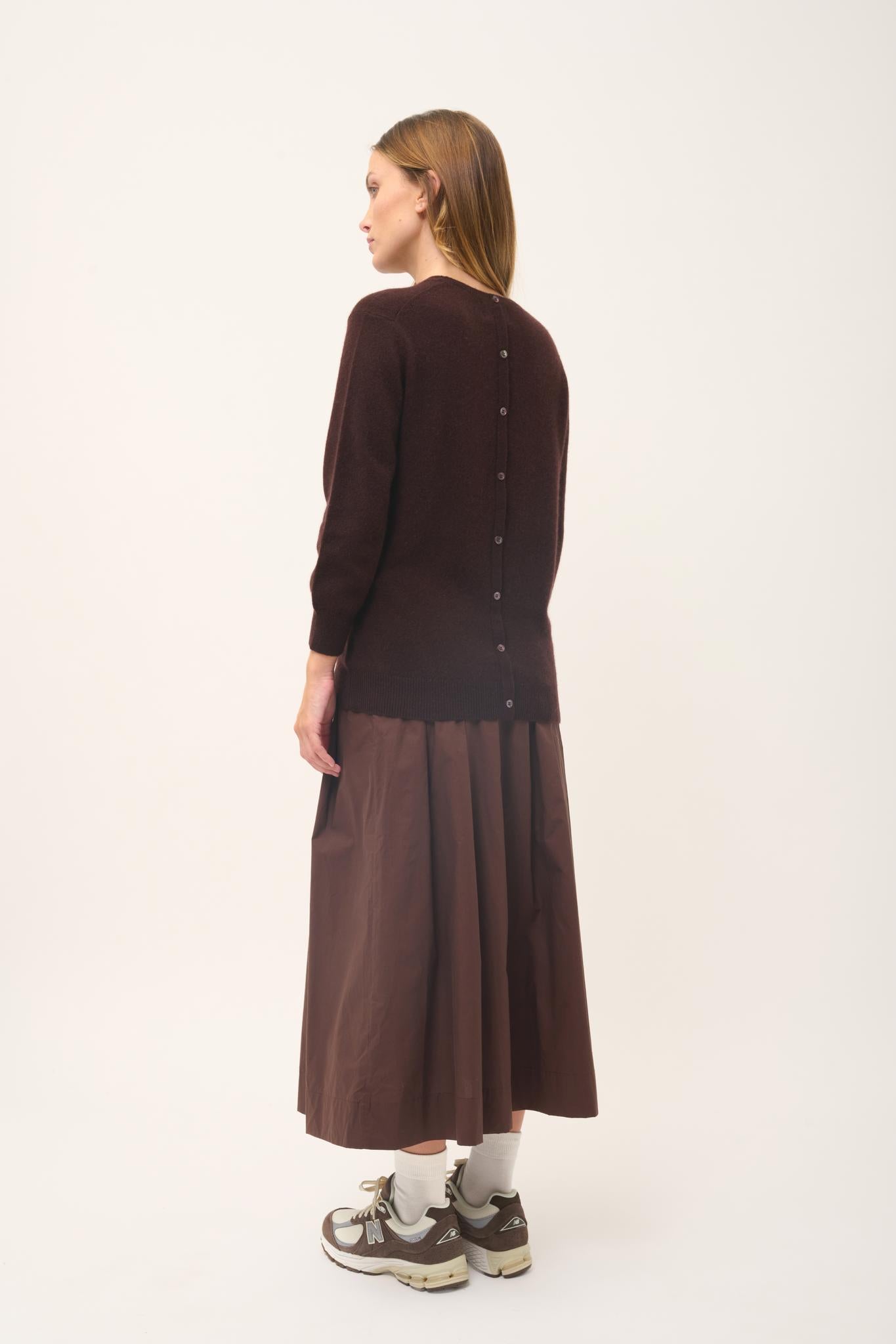 JANICE pull col rond choco