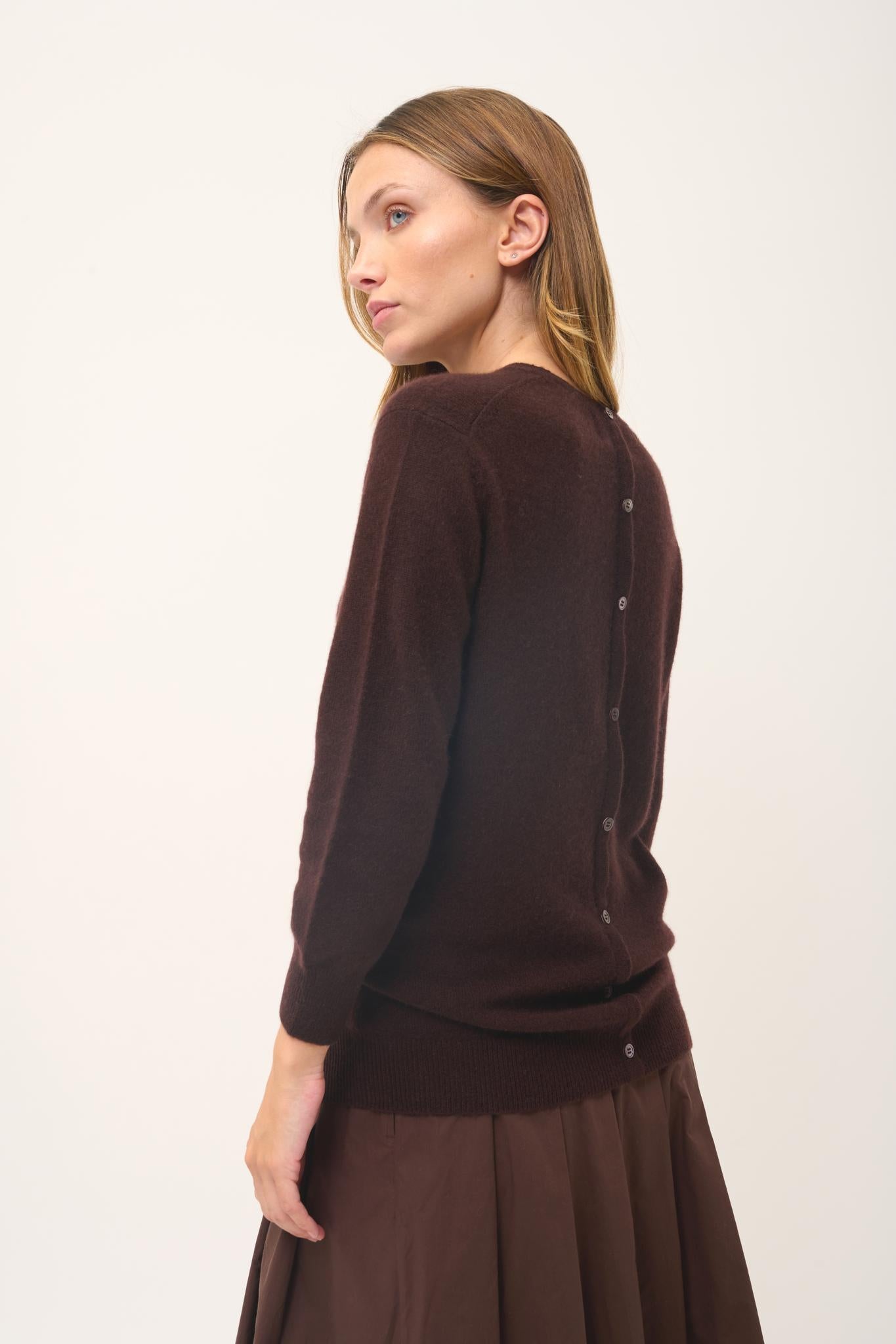 JANICE pull col rond choco