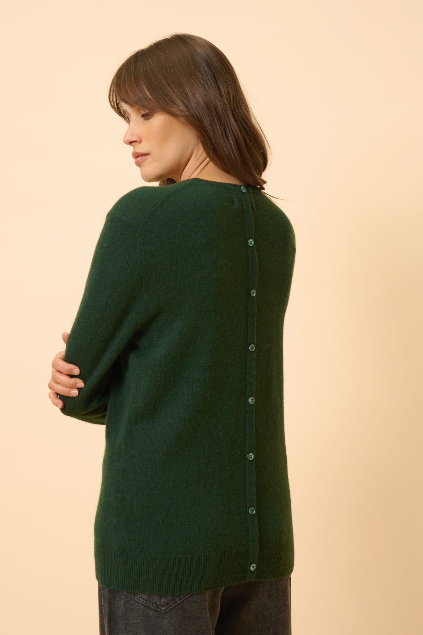 JANICE pull col rond cyprès