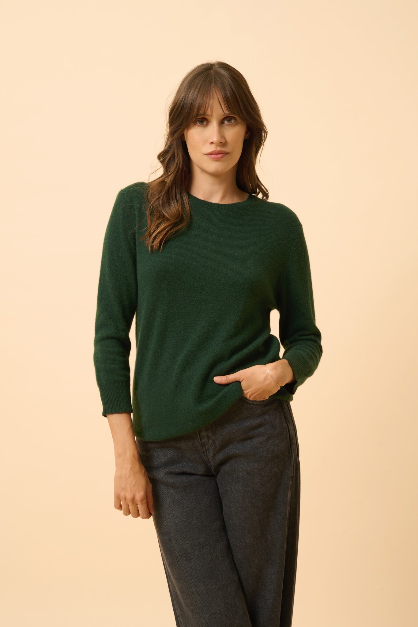 JANICE pull col rond cyprès