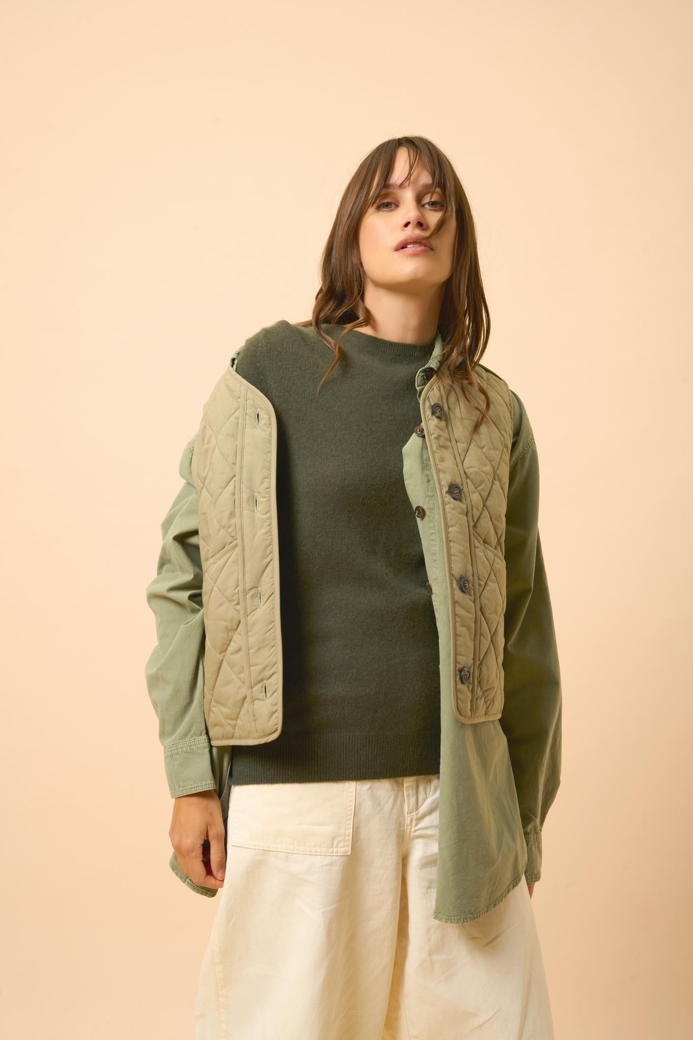 JANICE round-neck sweater khaki