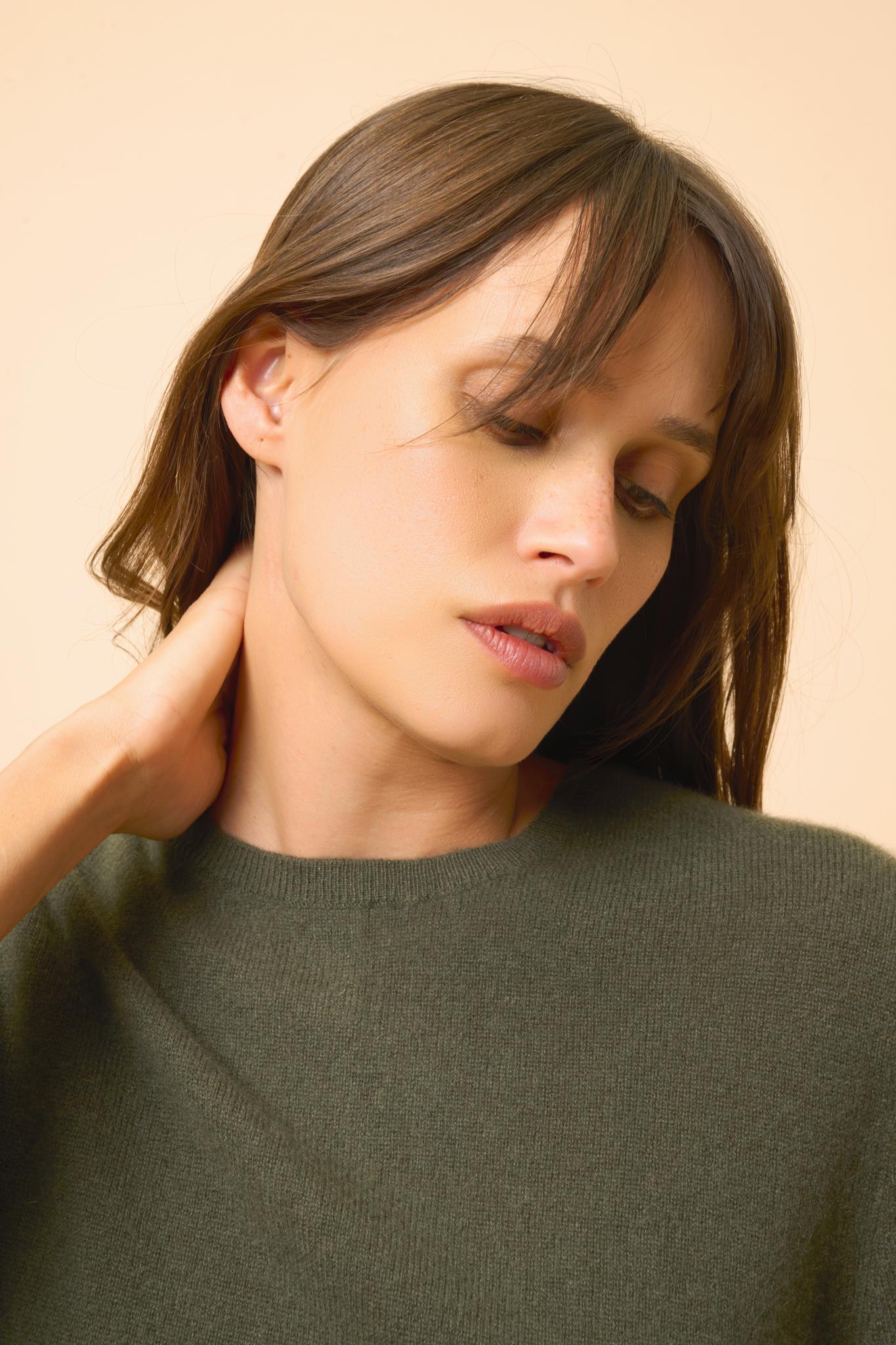 JANICE round-neck sweater khaki