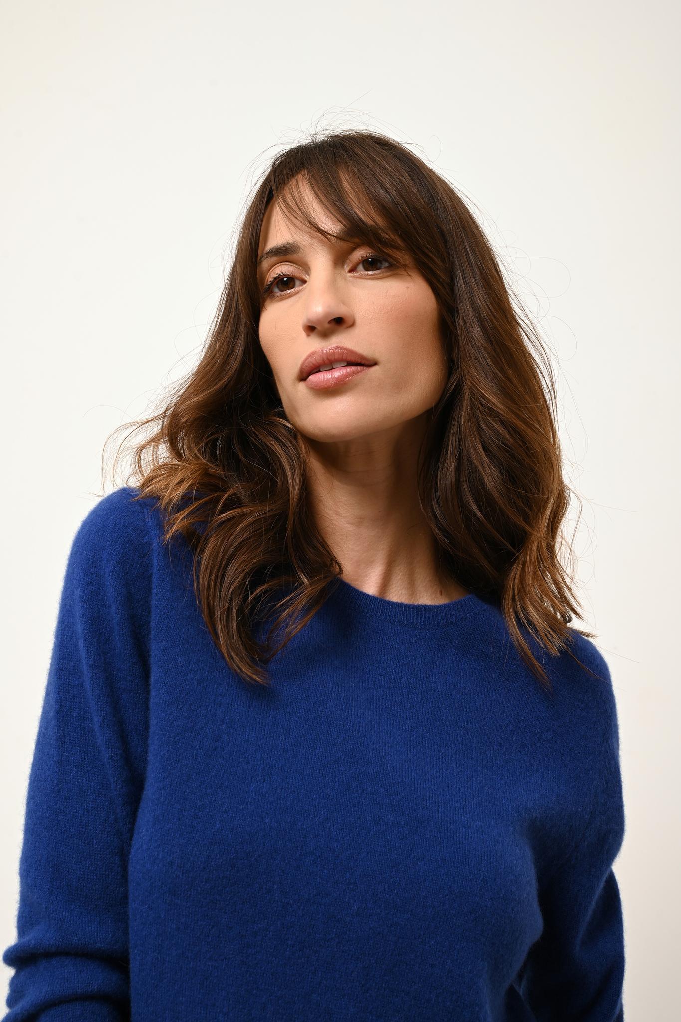 JANICE pull col rond outremer