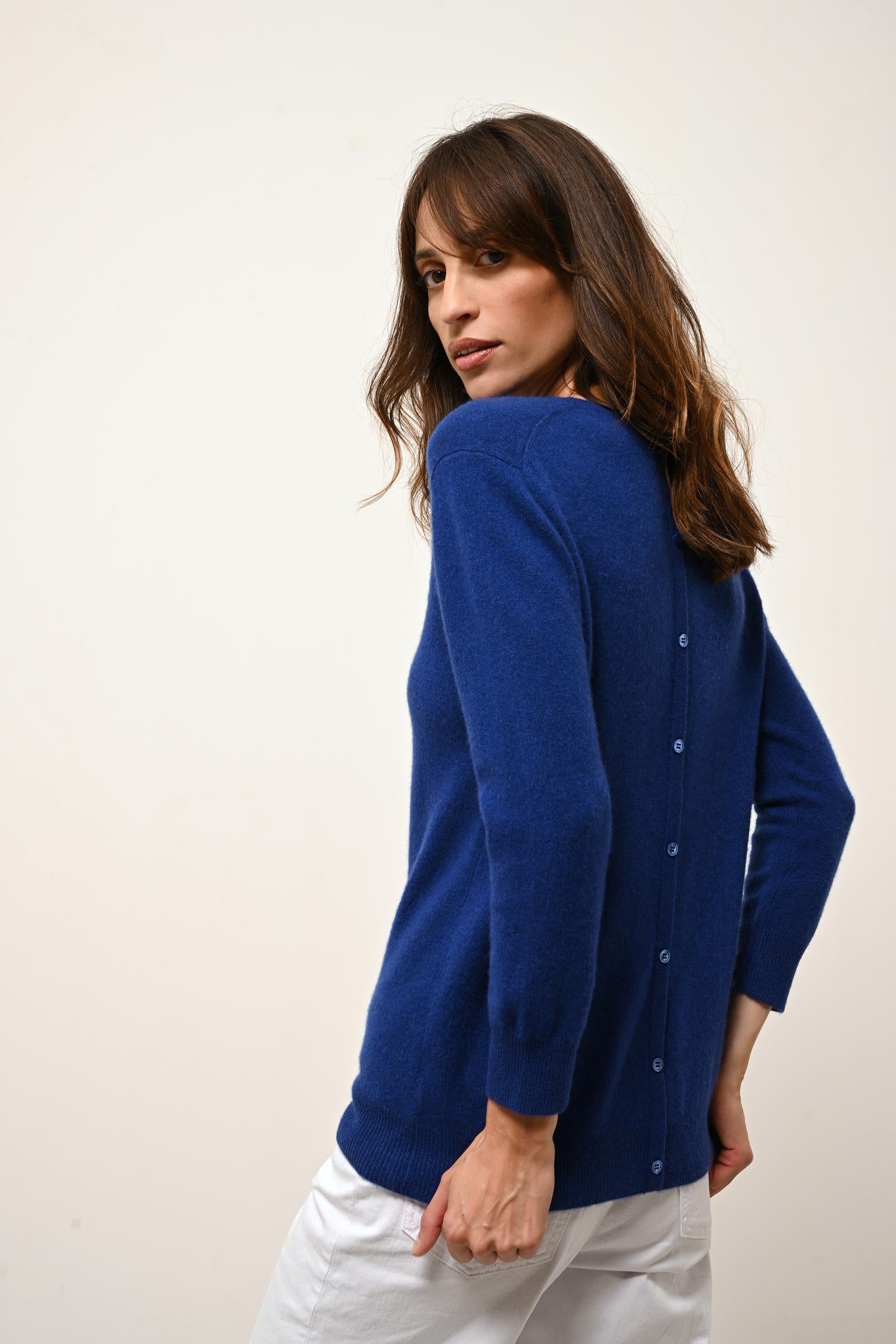 JANICE pull col rond outremer
