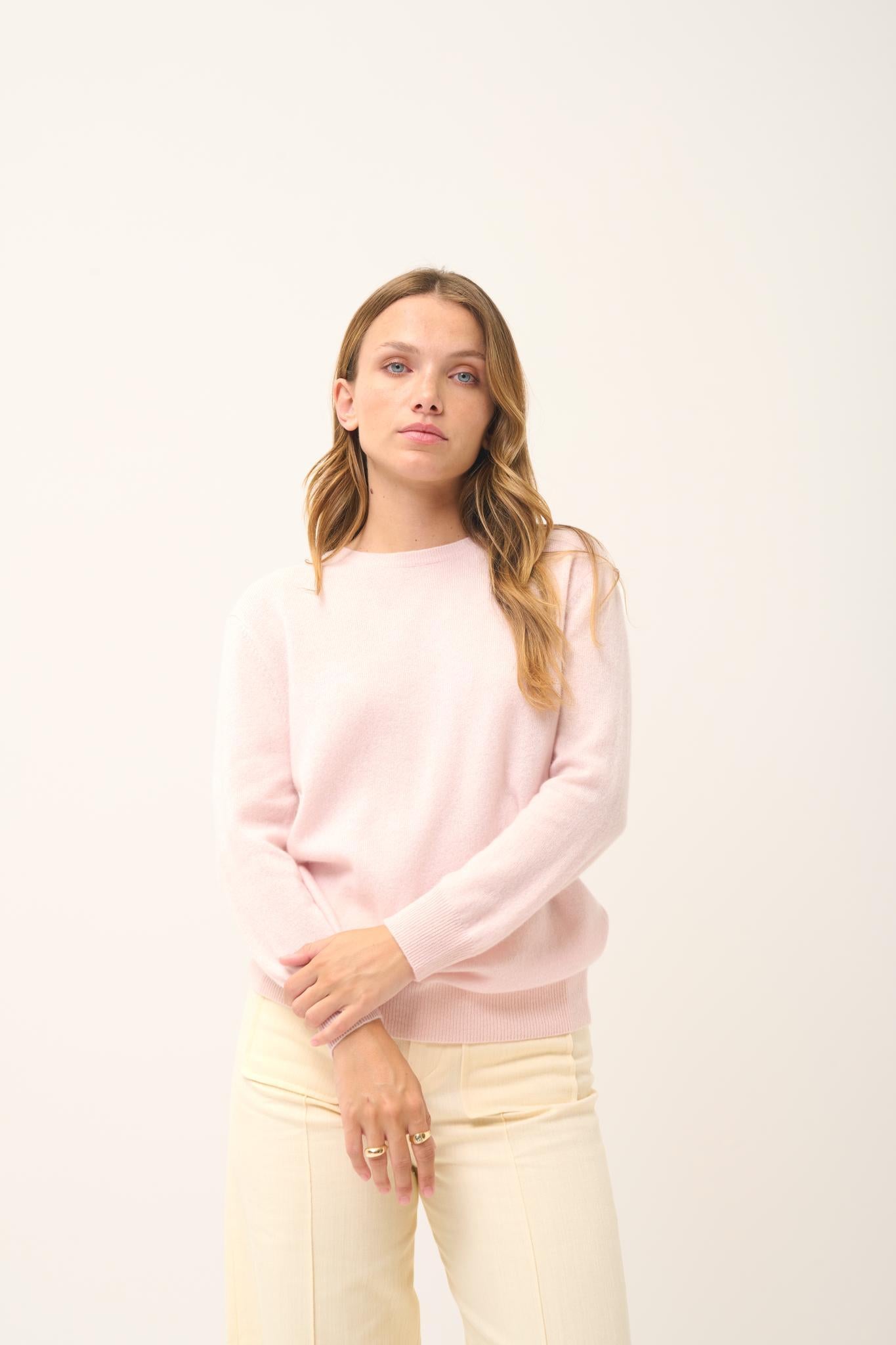 JANICE pull col rond poudre