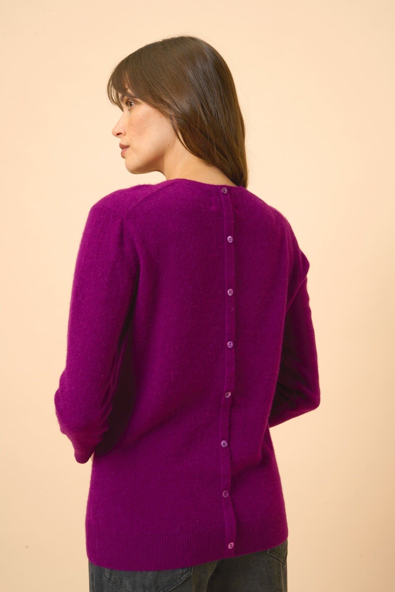 JANICE plum round-neck sweater