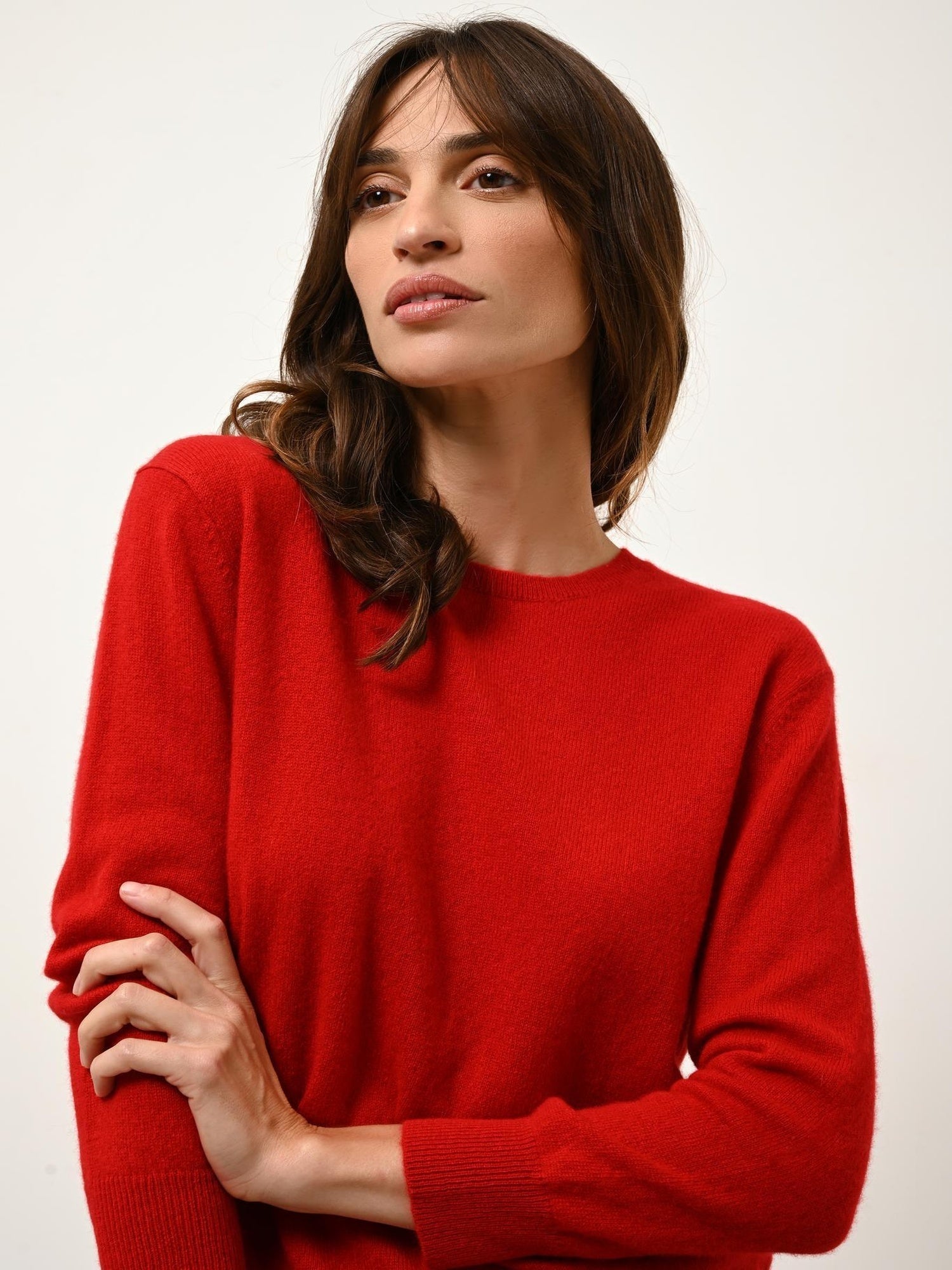 JANICE pull col rond rouge