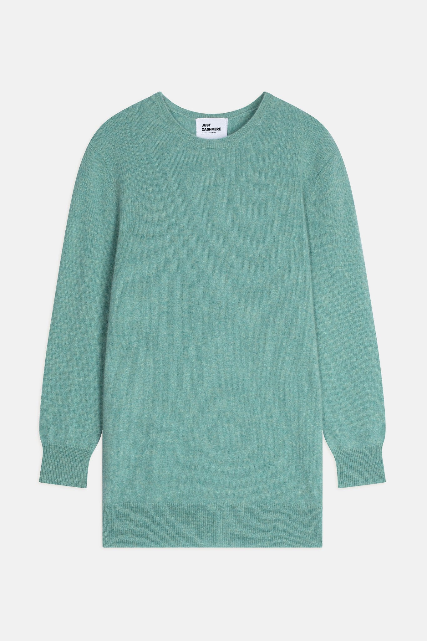 janice pull col rond vert chiné