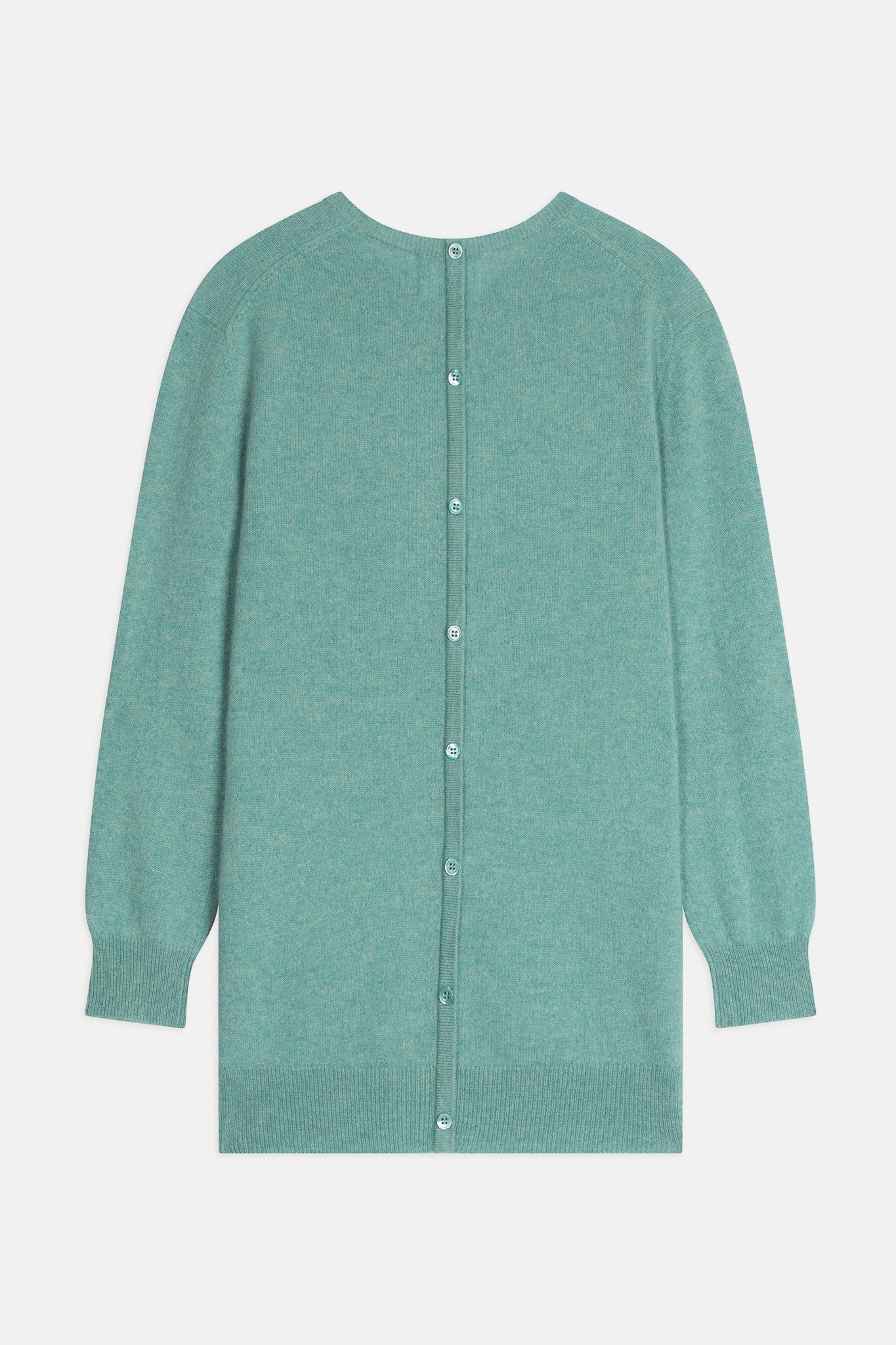 janice pull col rond vert chiné