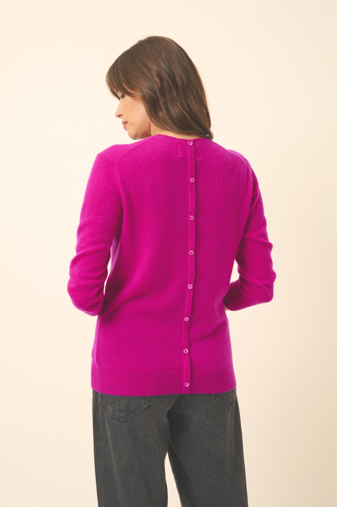 JANICE pull col rond violine