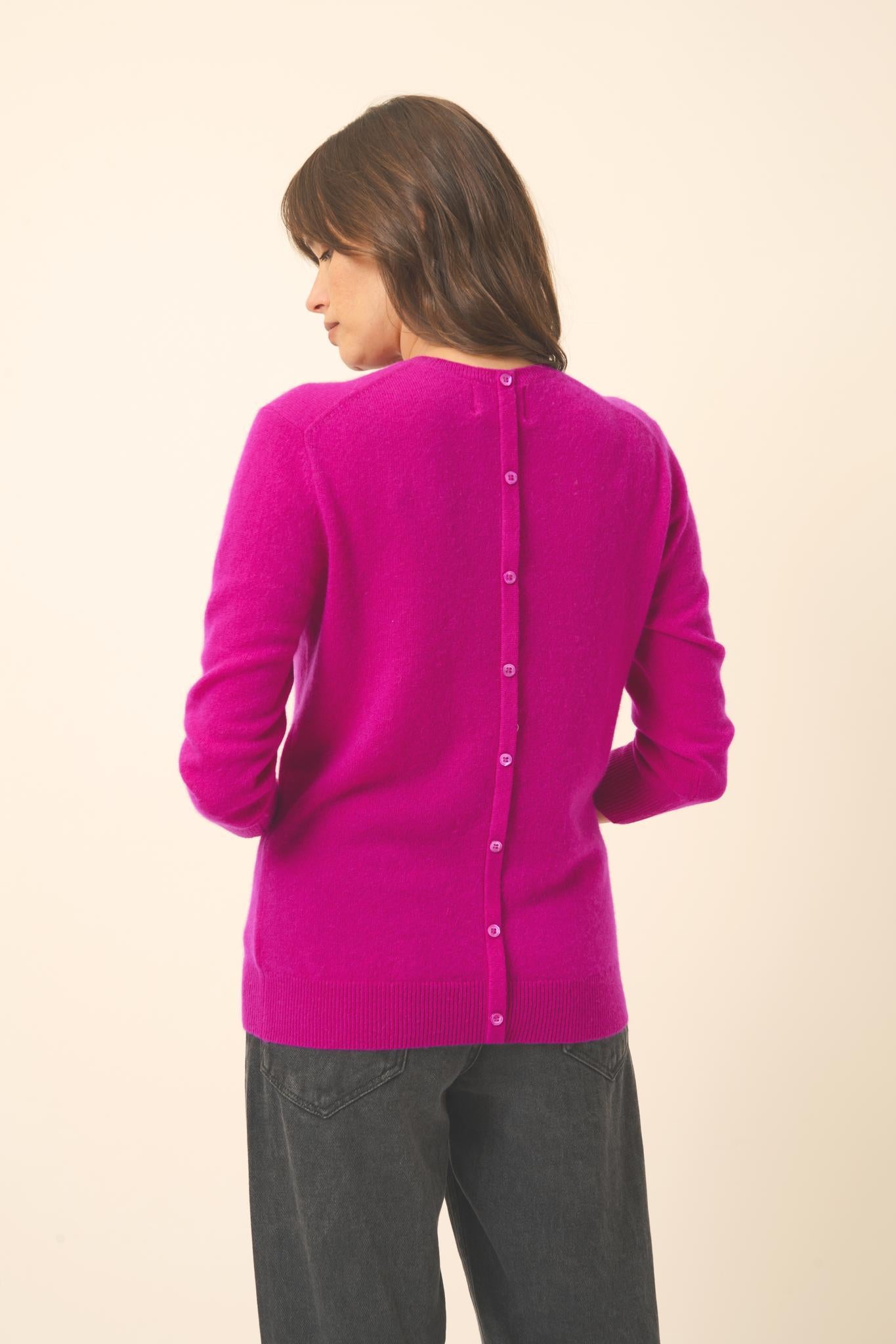JANICE pull col rond violine