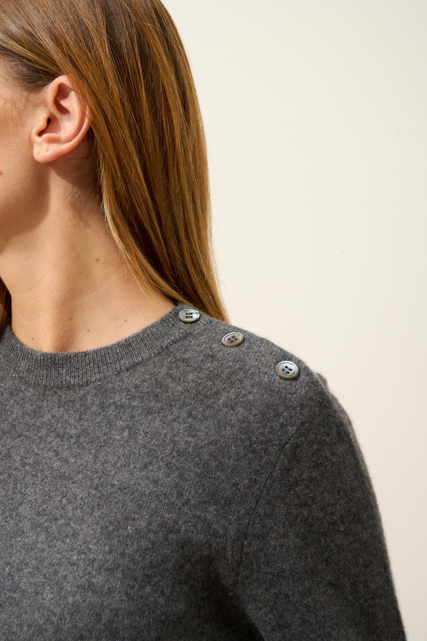 JEANNE pull col rond anthracite chiné