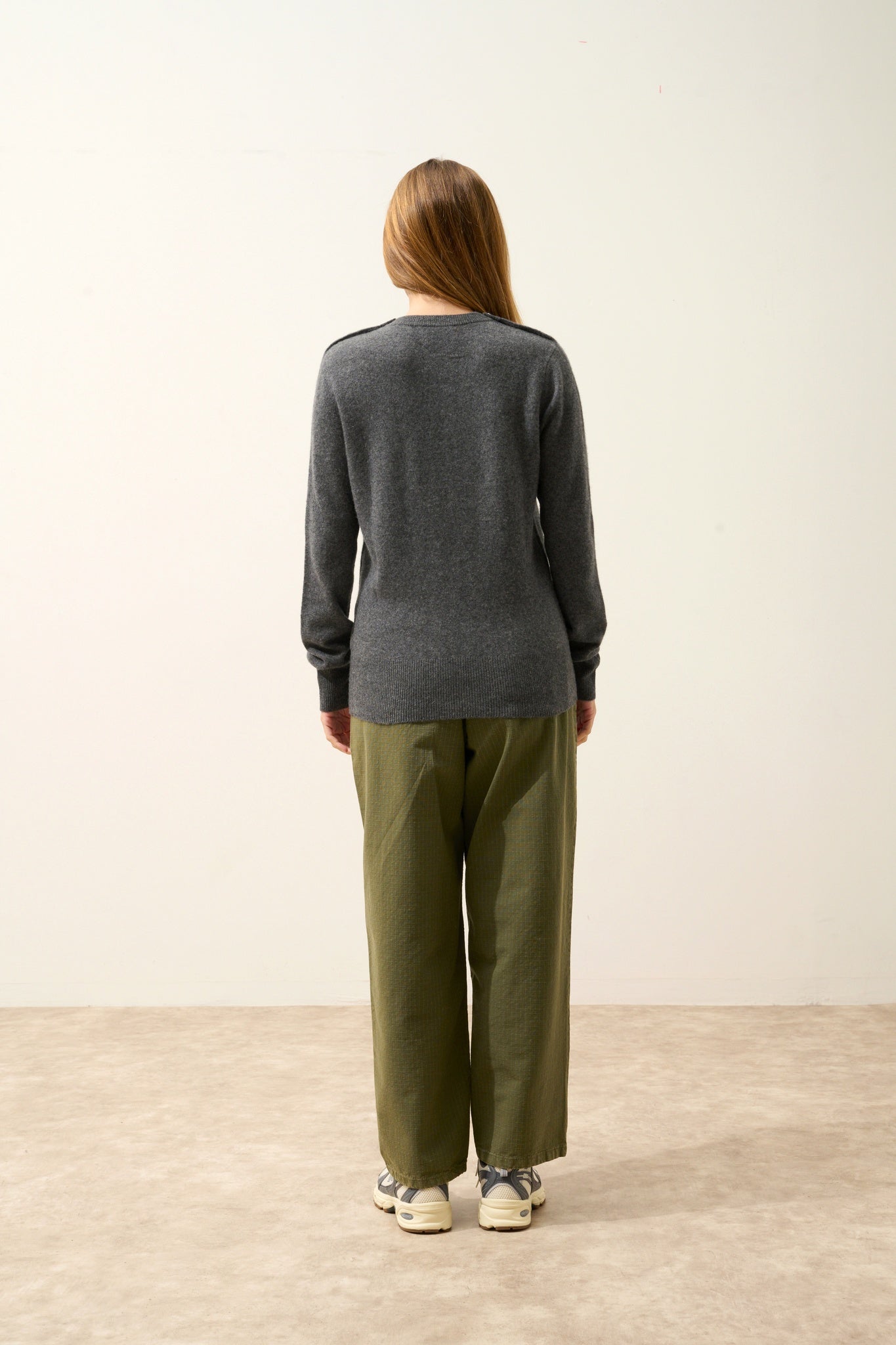 JEANNE round-neck sweater anthracite mottled