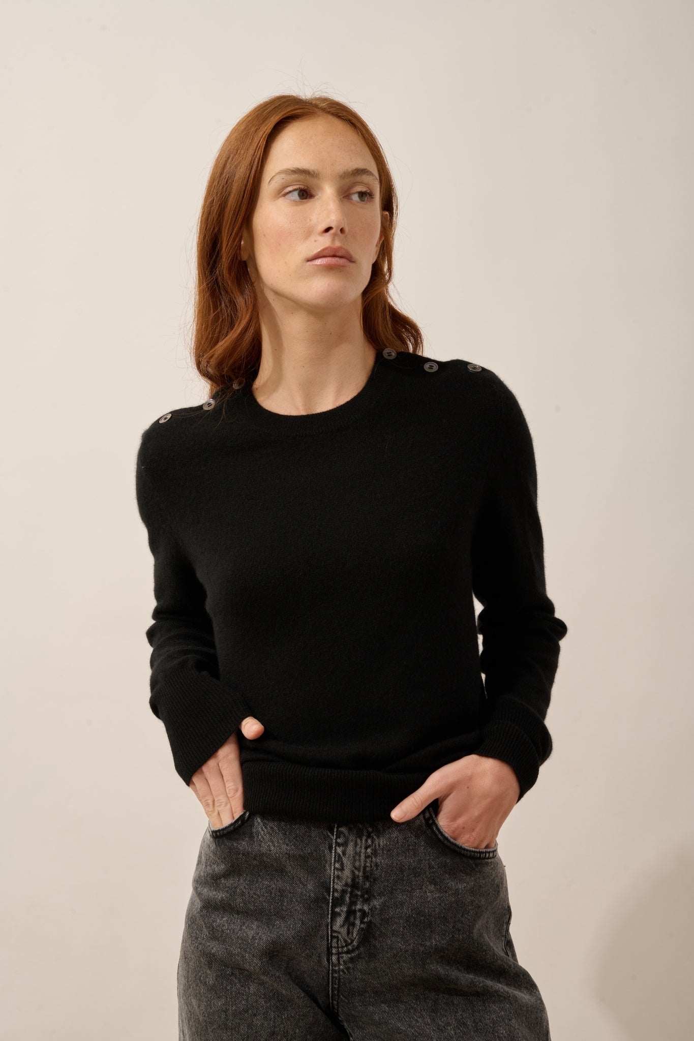 JEANNE black sailor round neck sweater