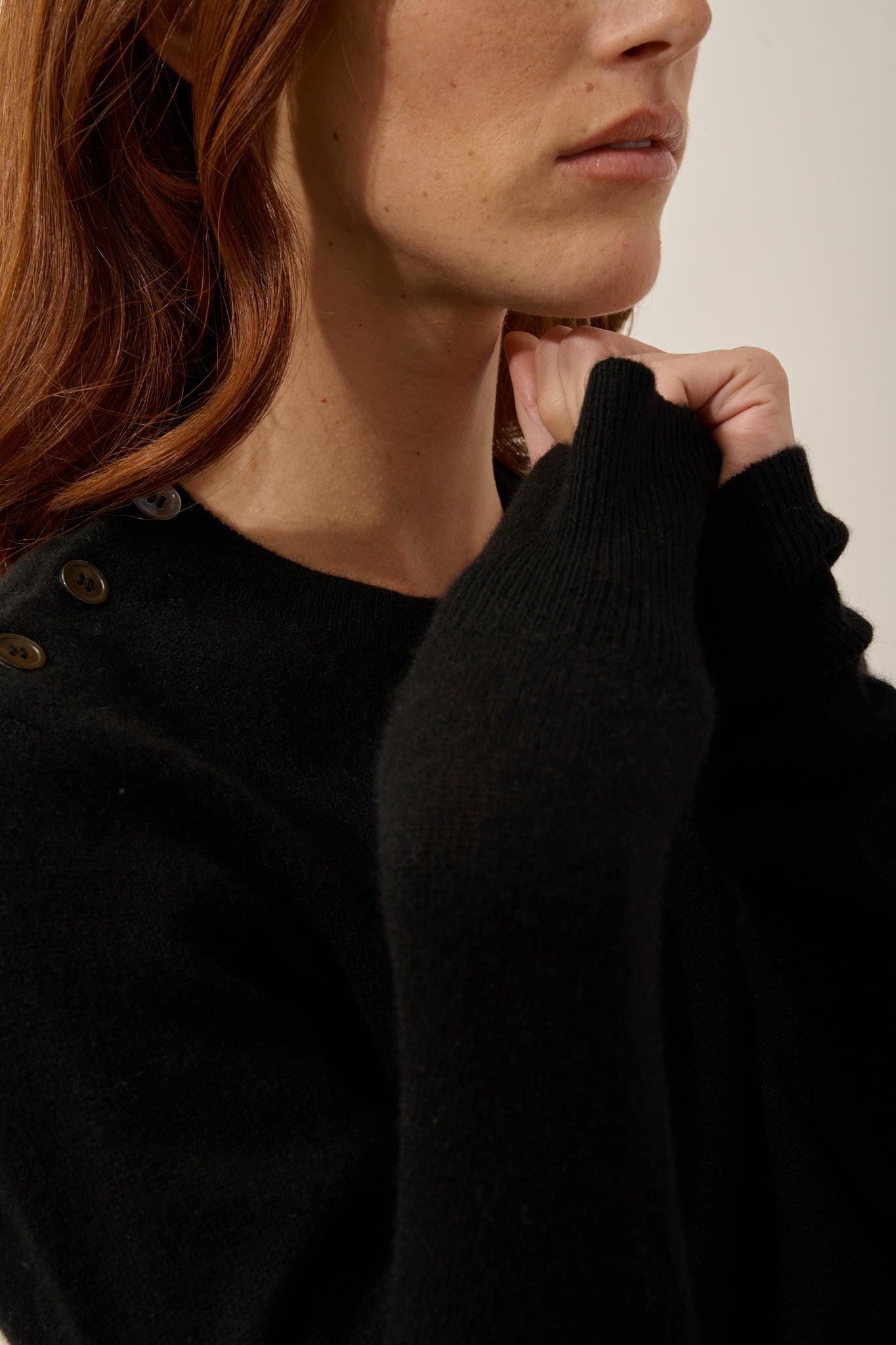 JEANNE pull col rond marin noir