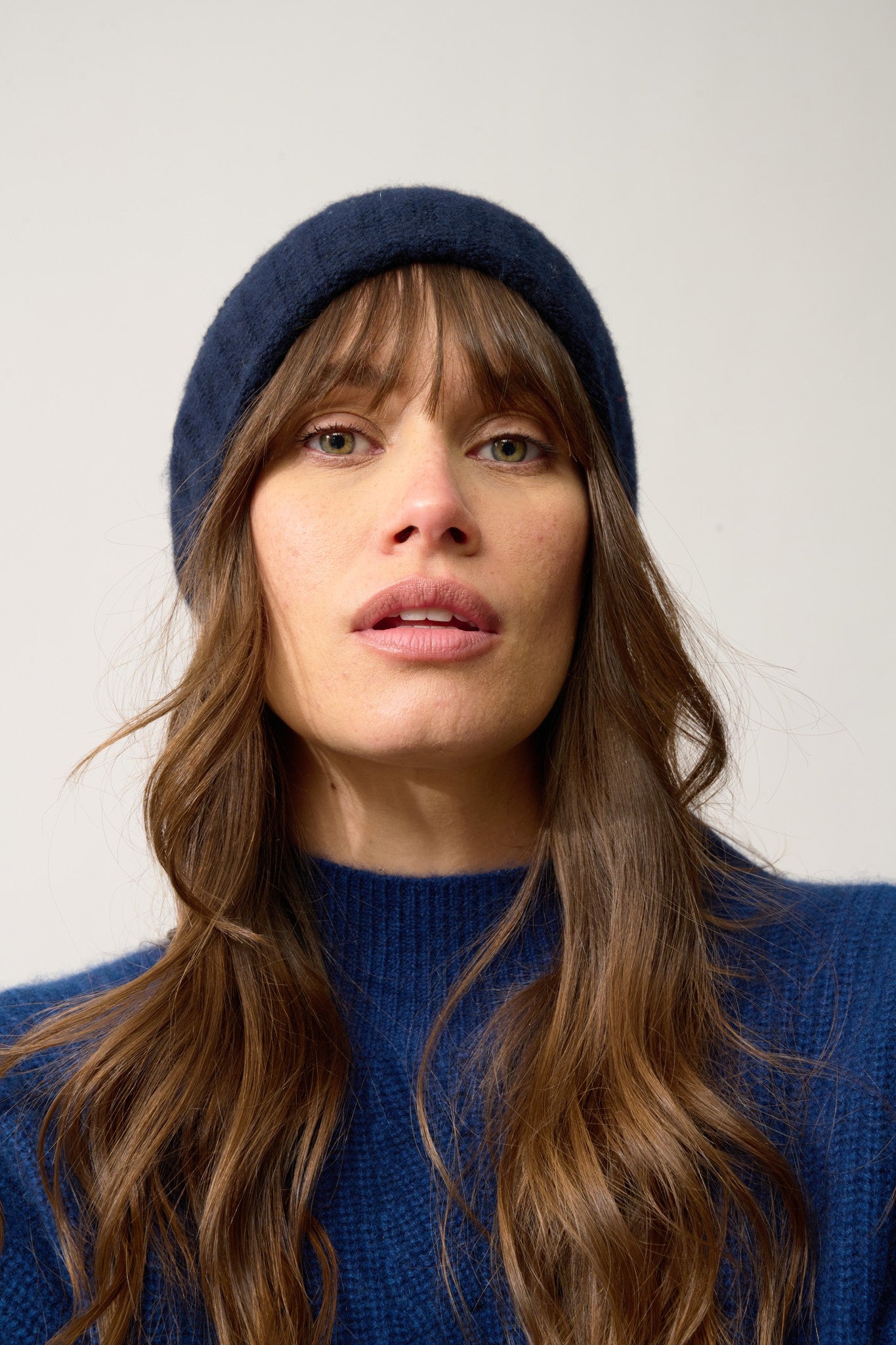 jin bonnet 6 fils navy 100% cachemire